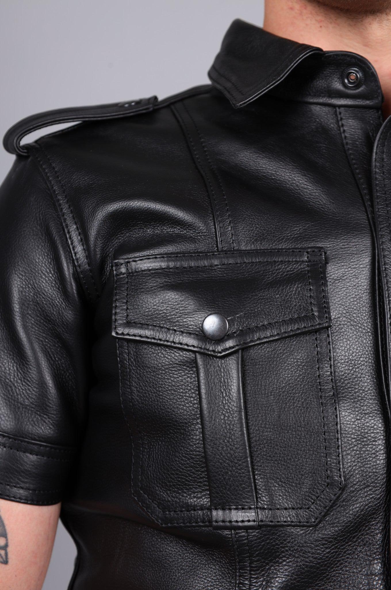 Berlin Black Leather Shirt at MR. Riegillio