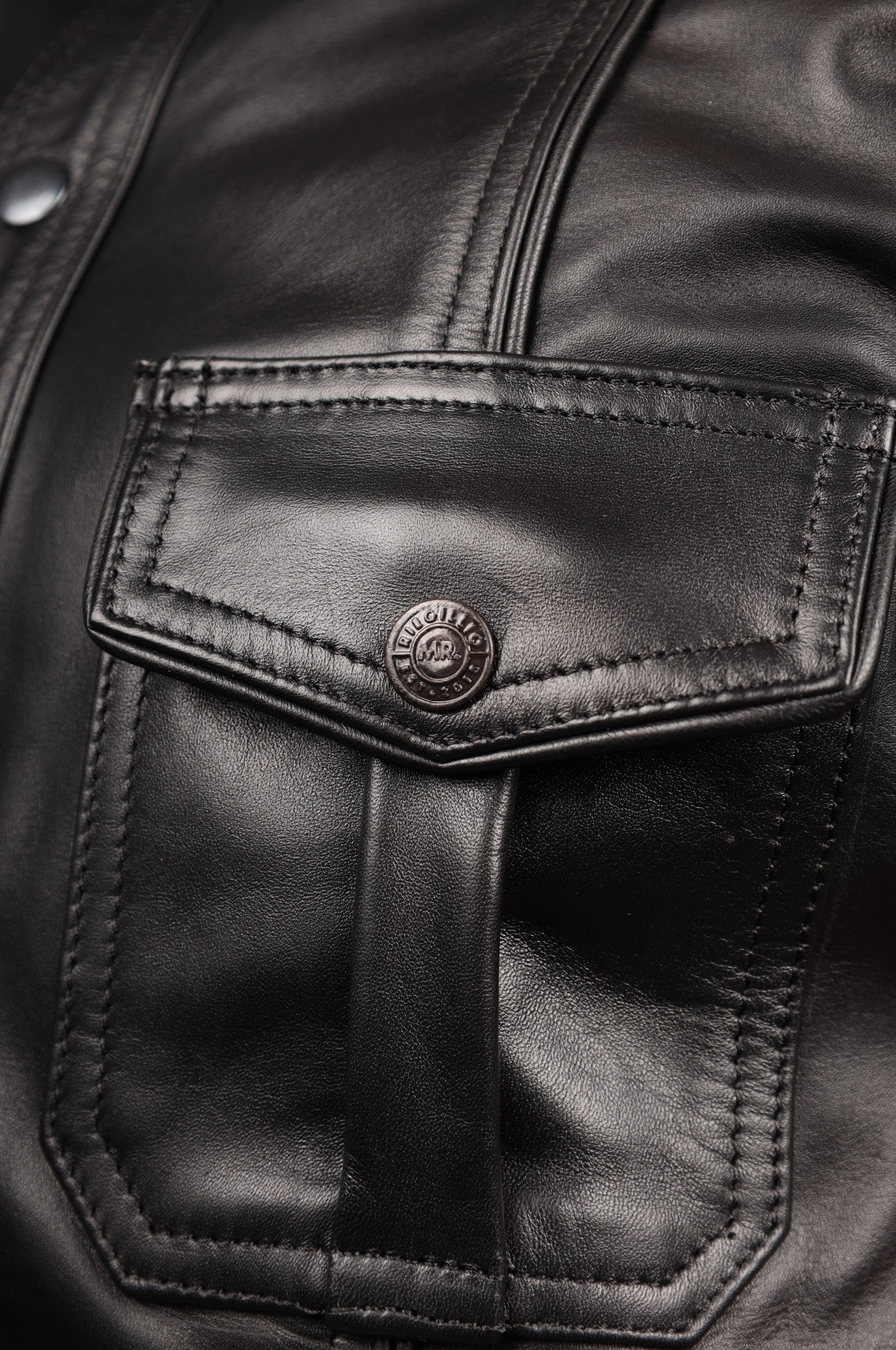 Leather Police Shirt NY - Black