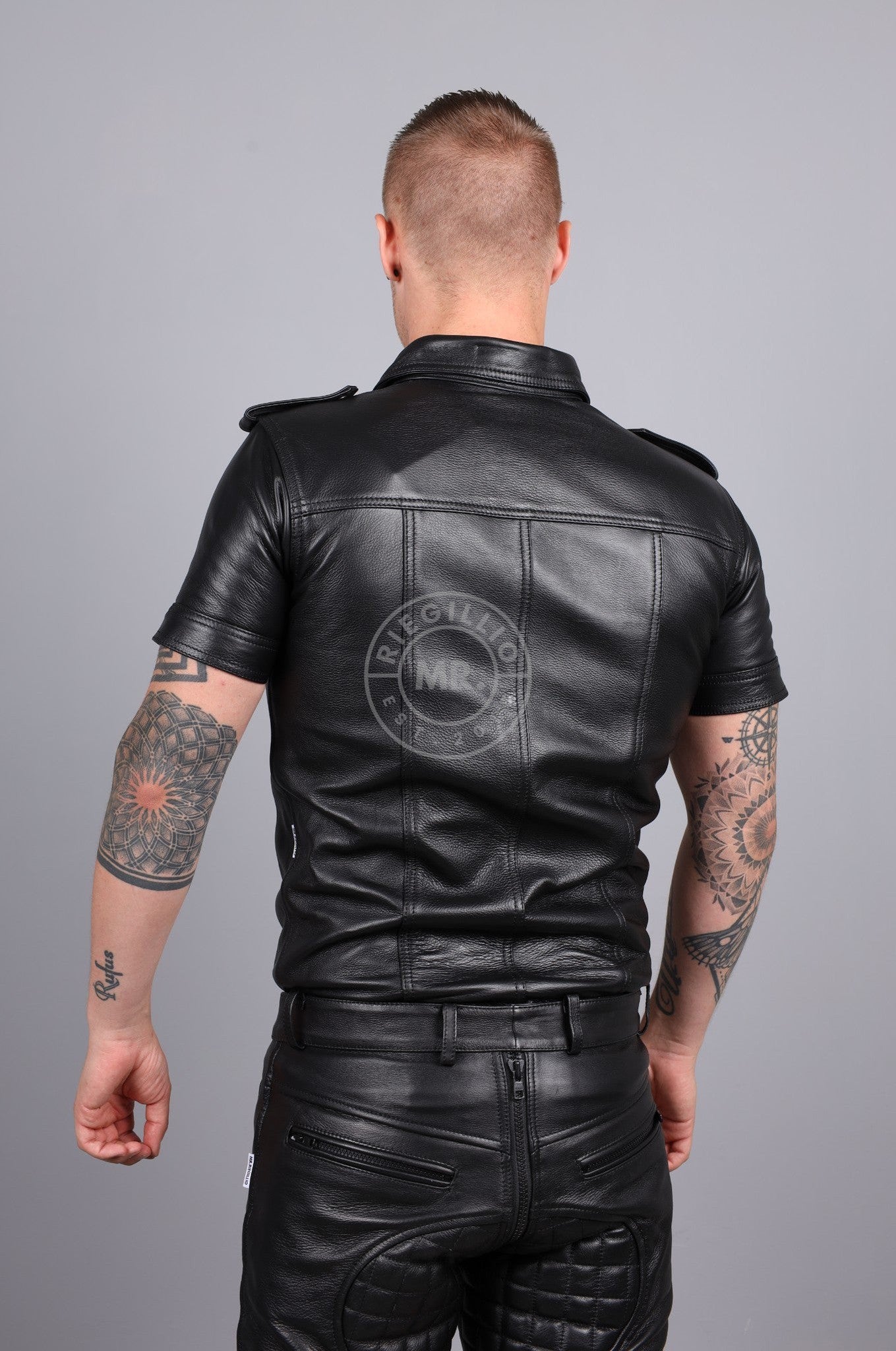 Berlin Black Leather Shirt at MR. Riegillio