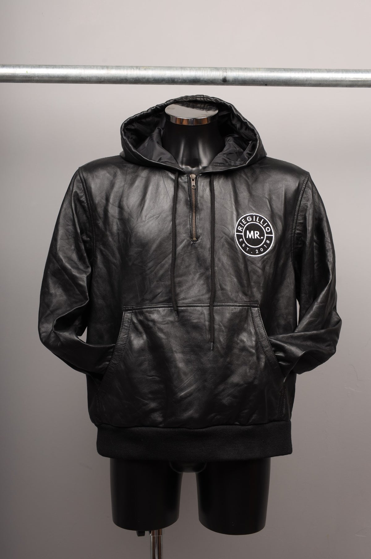 #025 Cowhide Leather Hoodie