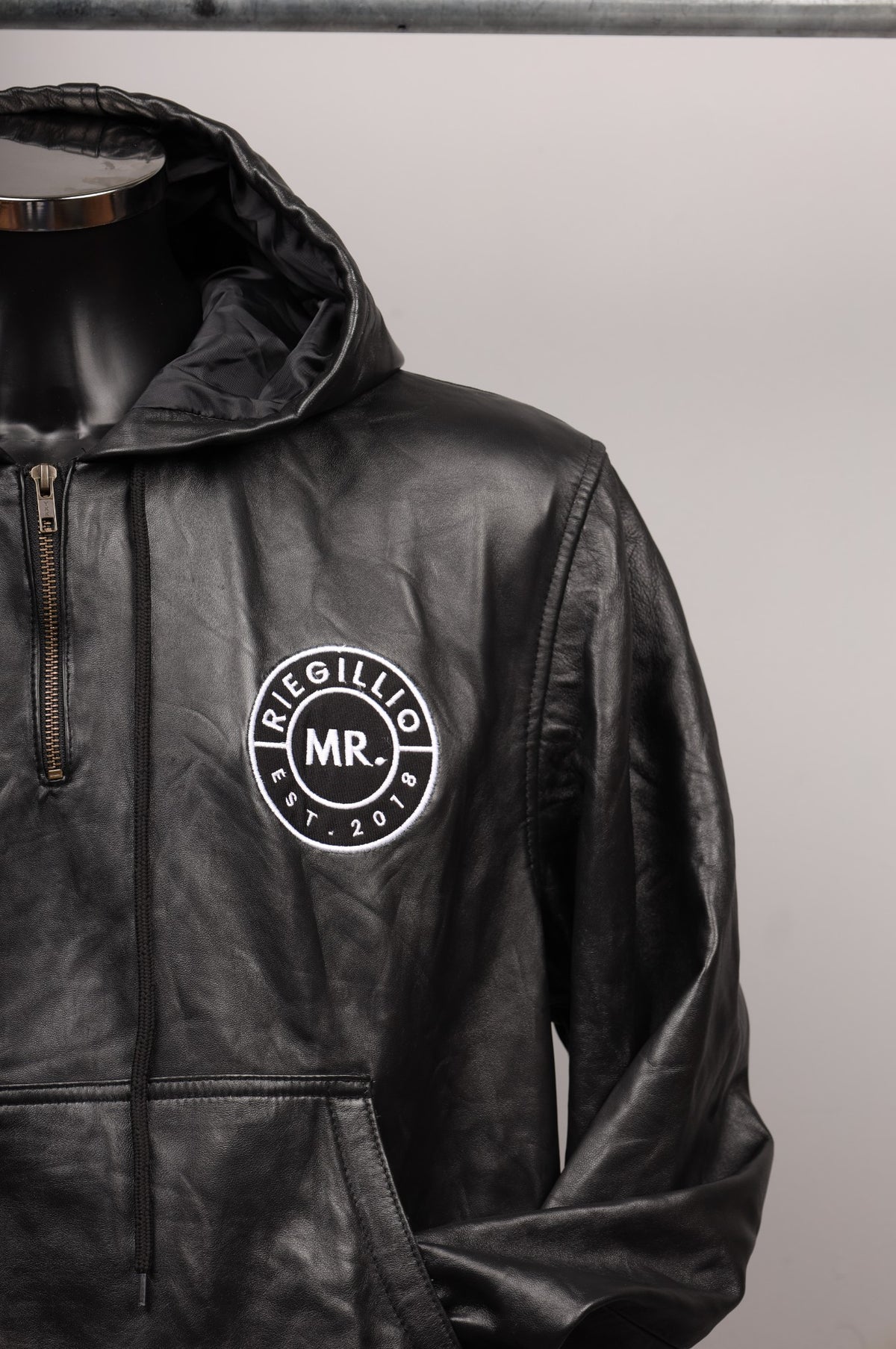 #025 Cowhide Leather Hoodie