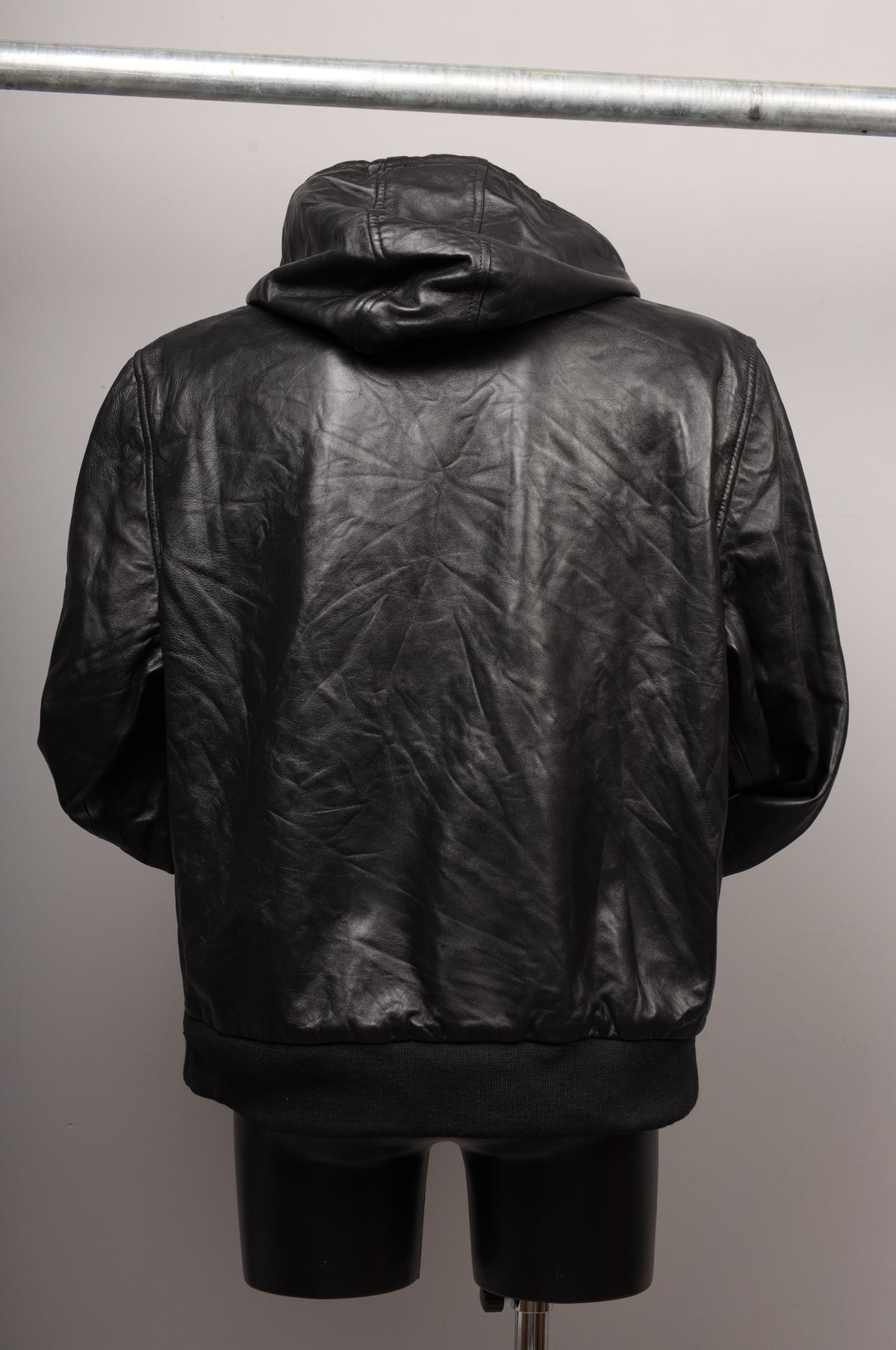 #025 Cowhide Leather Hoodie