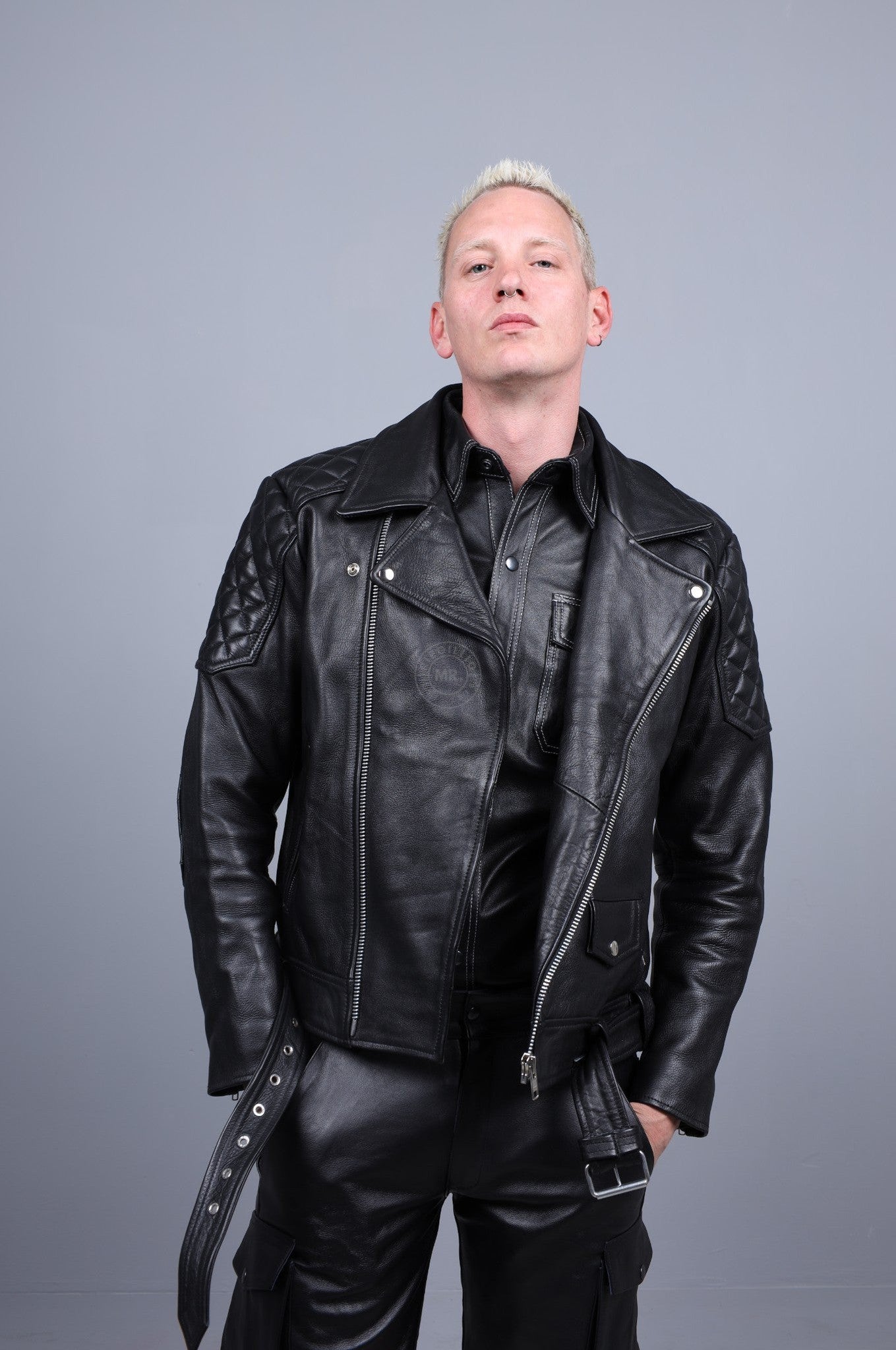 Leather Brando Jacket - Black Padding at MR. Riegillio