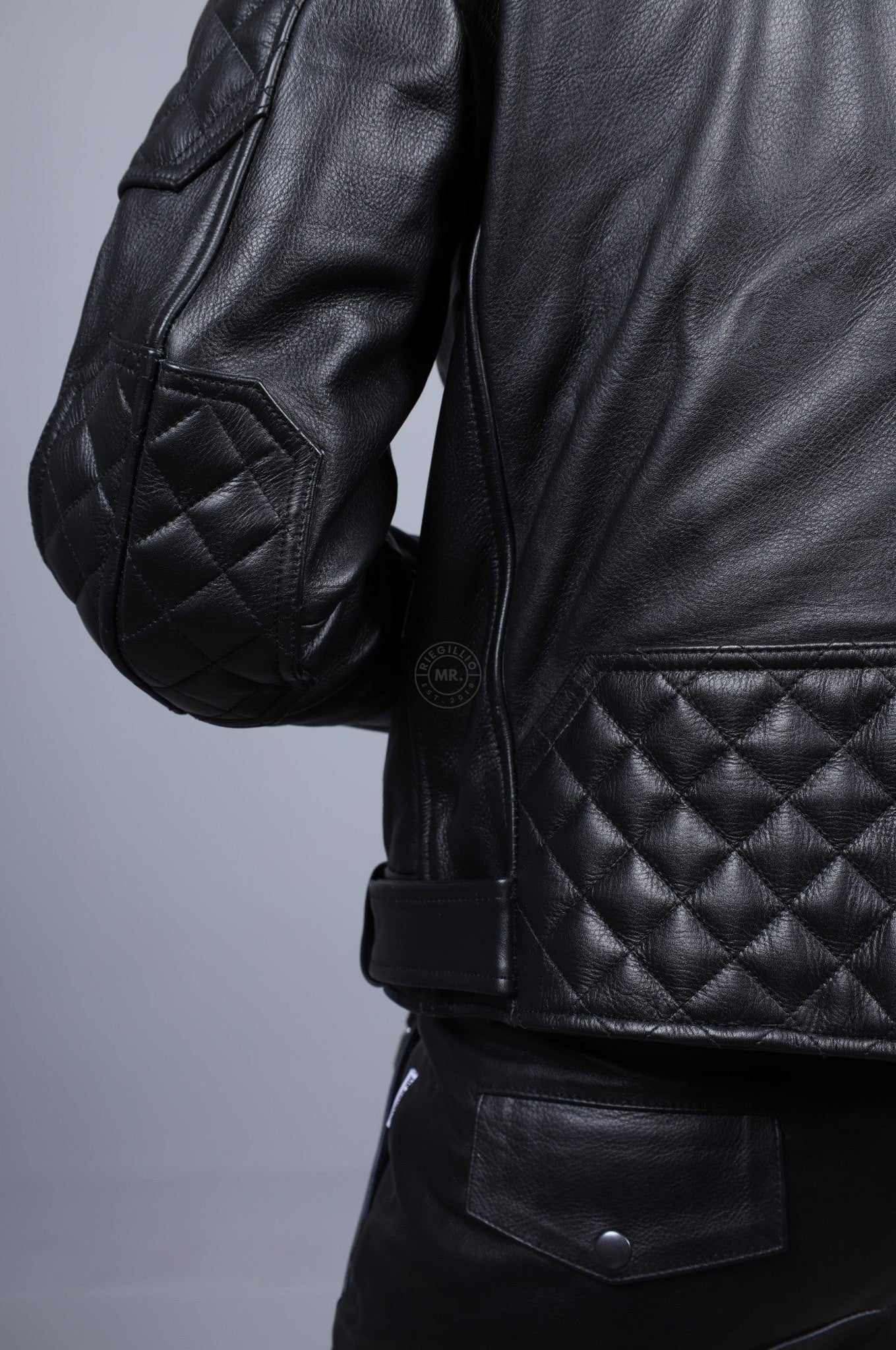 Leather Brando Jacket - Black Padding at MR. Riegillio