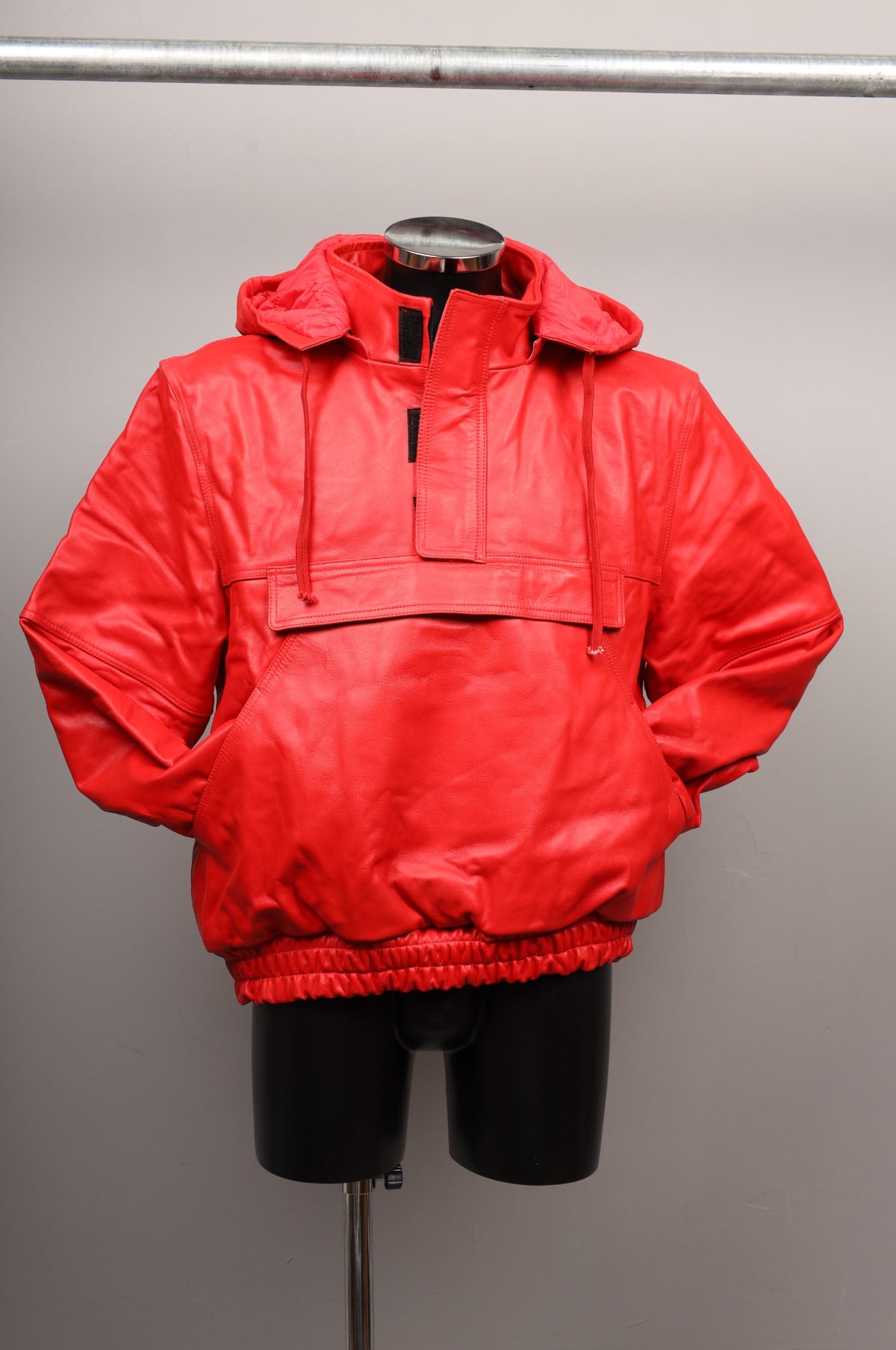 #046 Cowhide Leather Hoodie