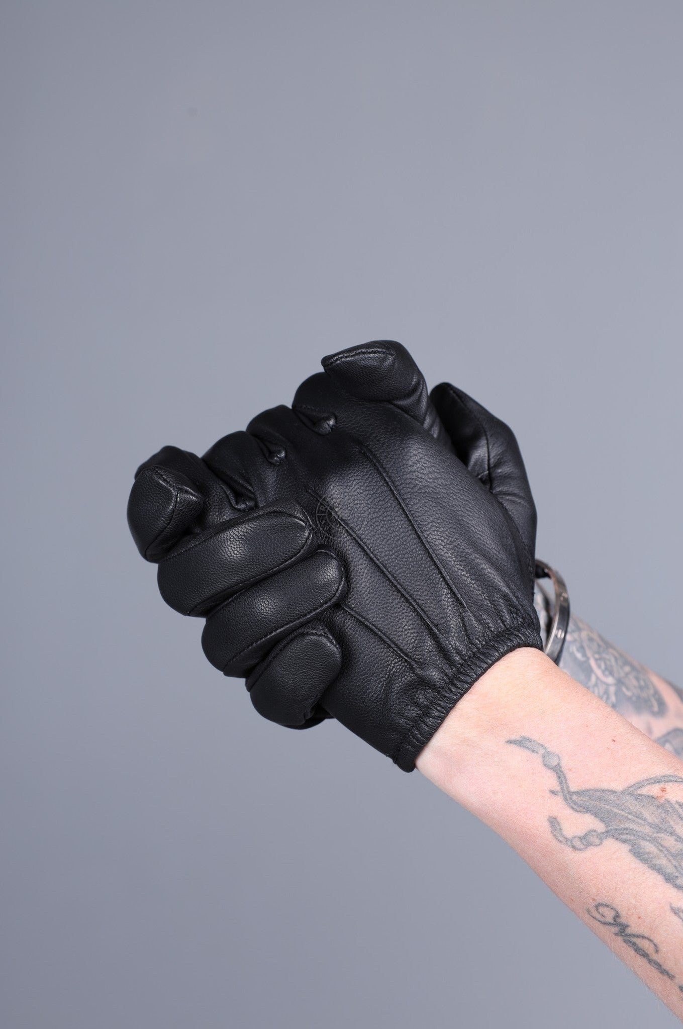 Black Leather Police Gloves at MR. Riegillio