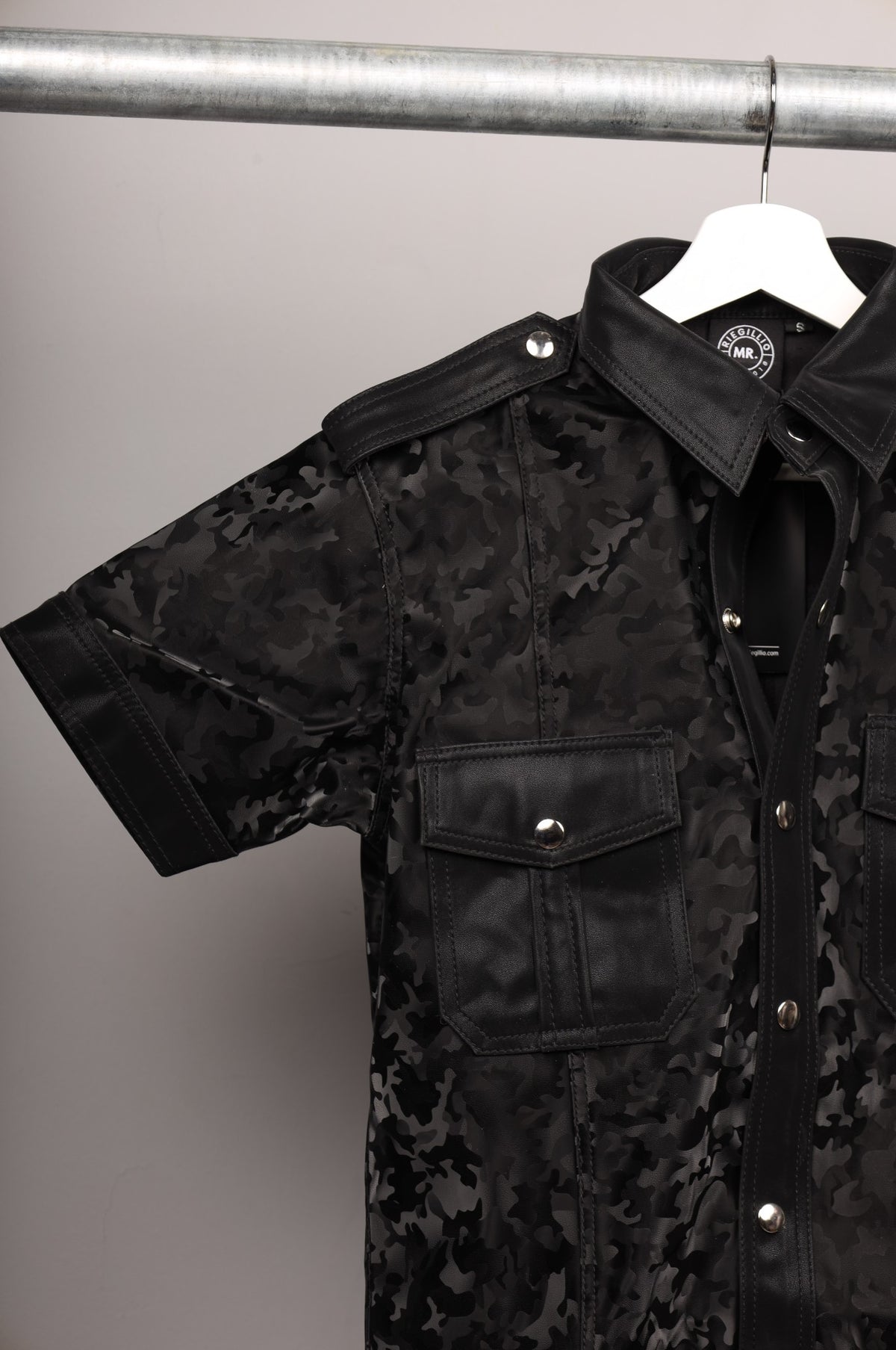 #079 FAUX Leather Shirt
