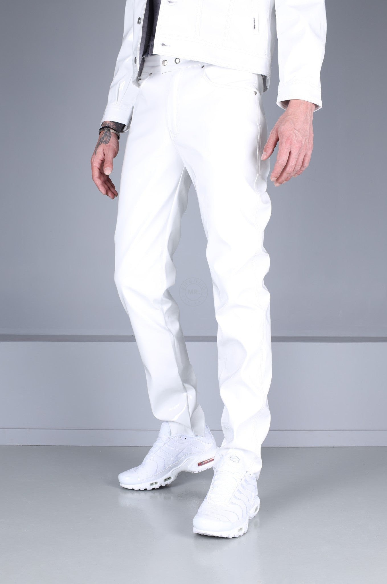 White Heavy PVC Pants at MR. Riegillio