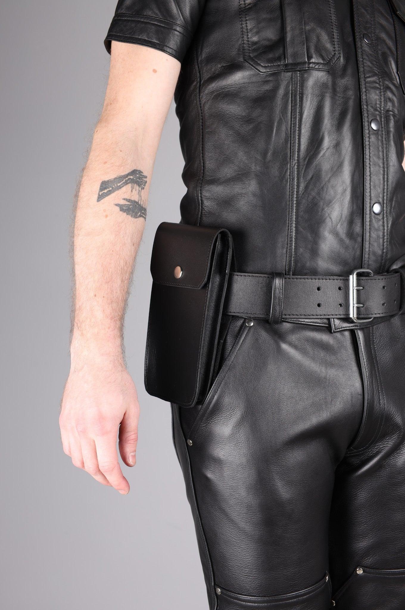 Black Leather Phone Case - Large at MR. Riegillio
