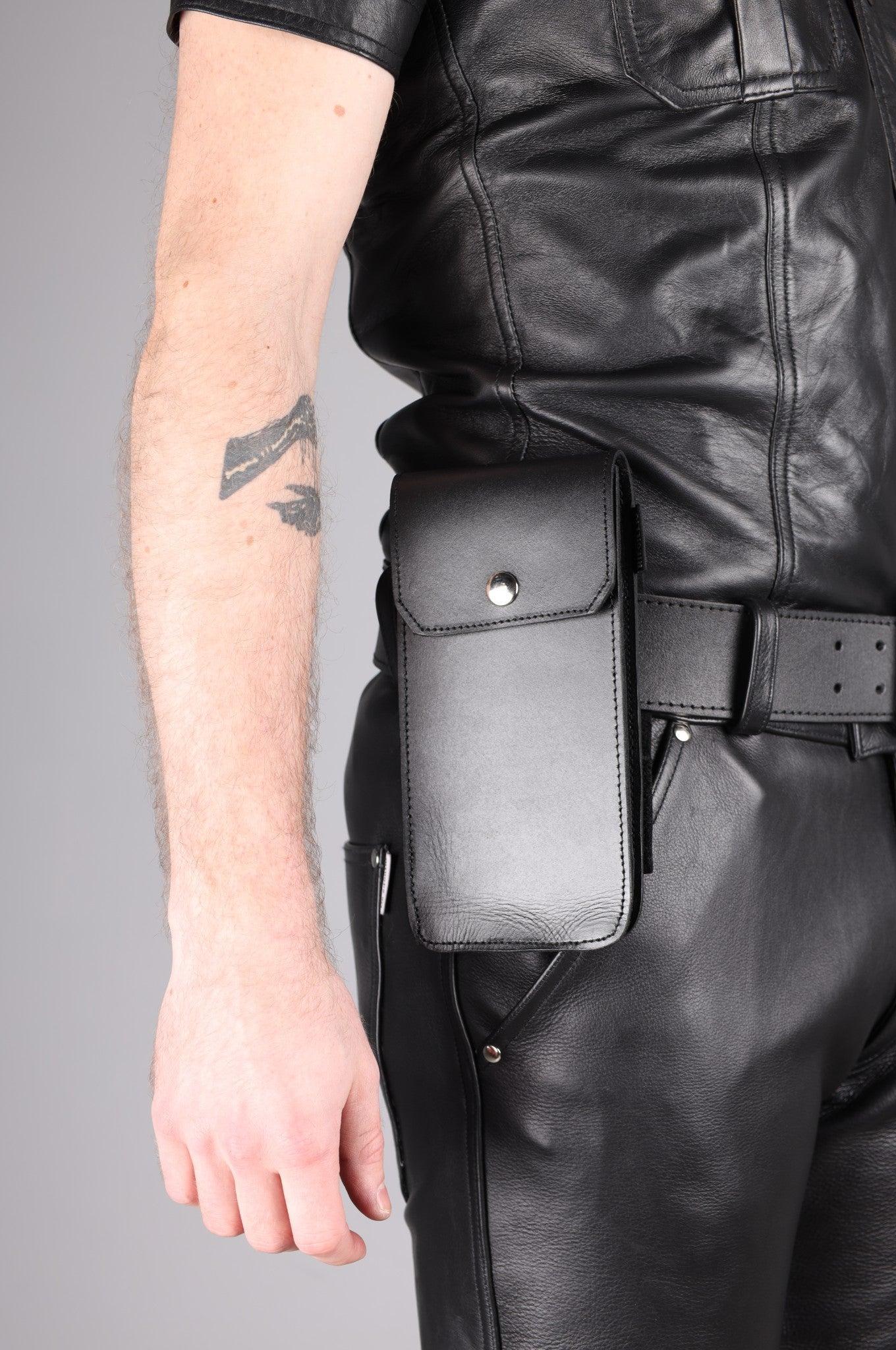 Black Leather Phone Case - Large at MR. Riegillio