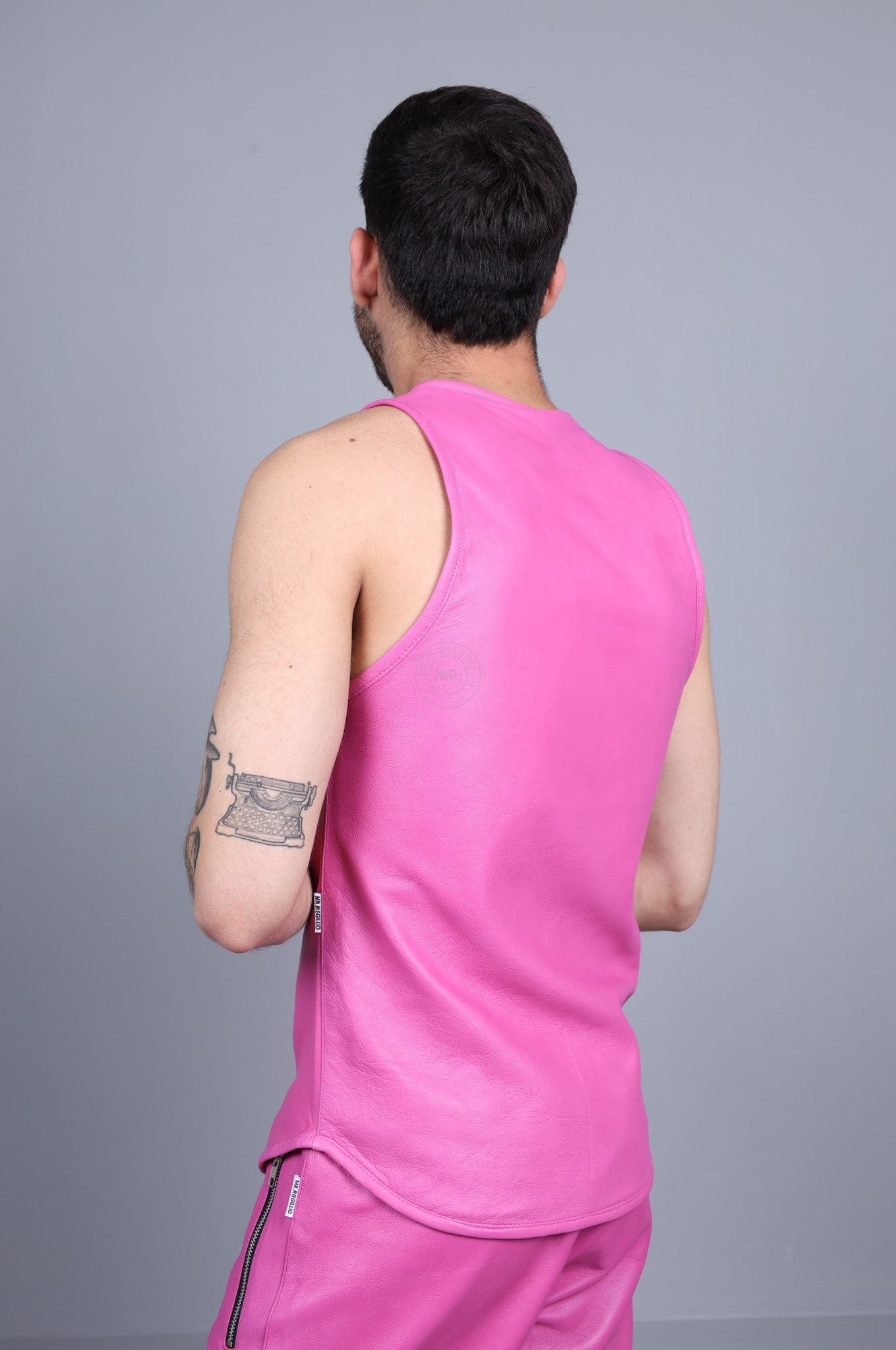 Bright Pink Leather Tank Top at MR. Riegillio