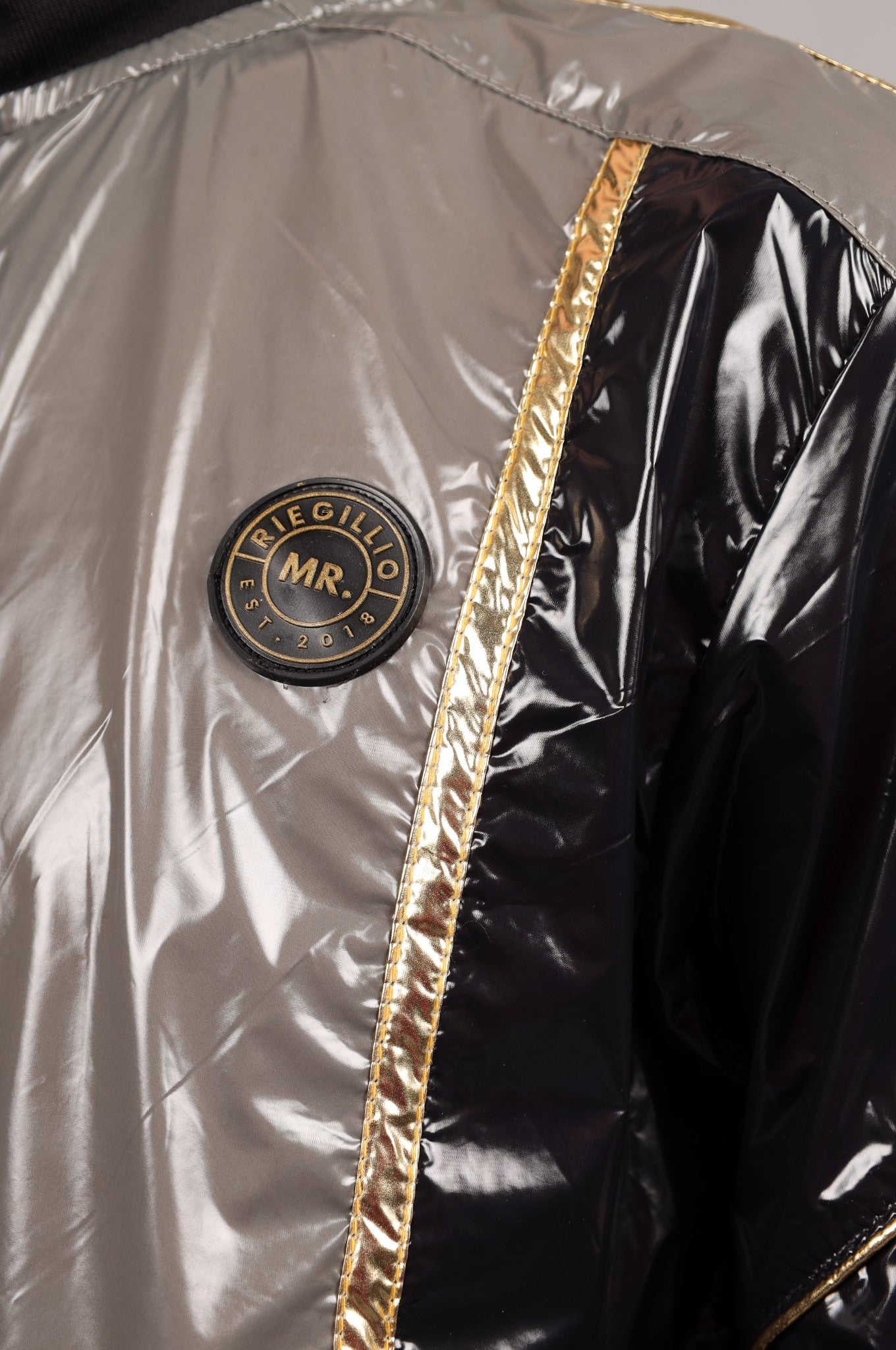Shiny Nylon FORT Tracksuit Jacket - Gold