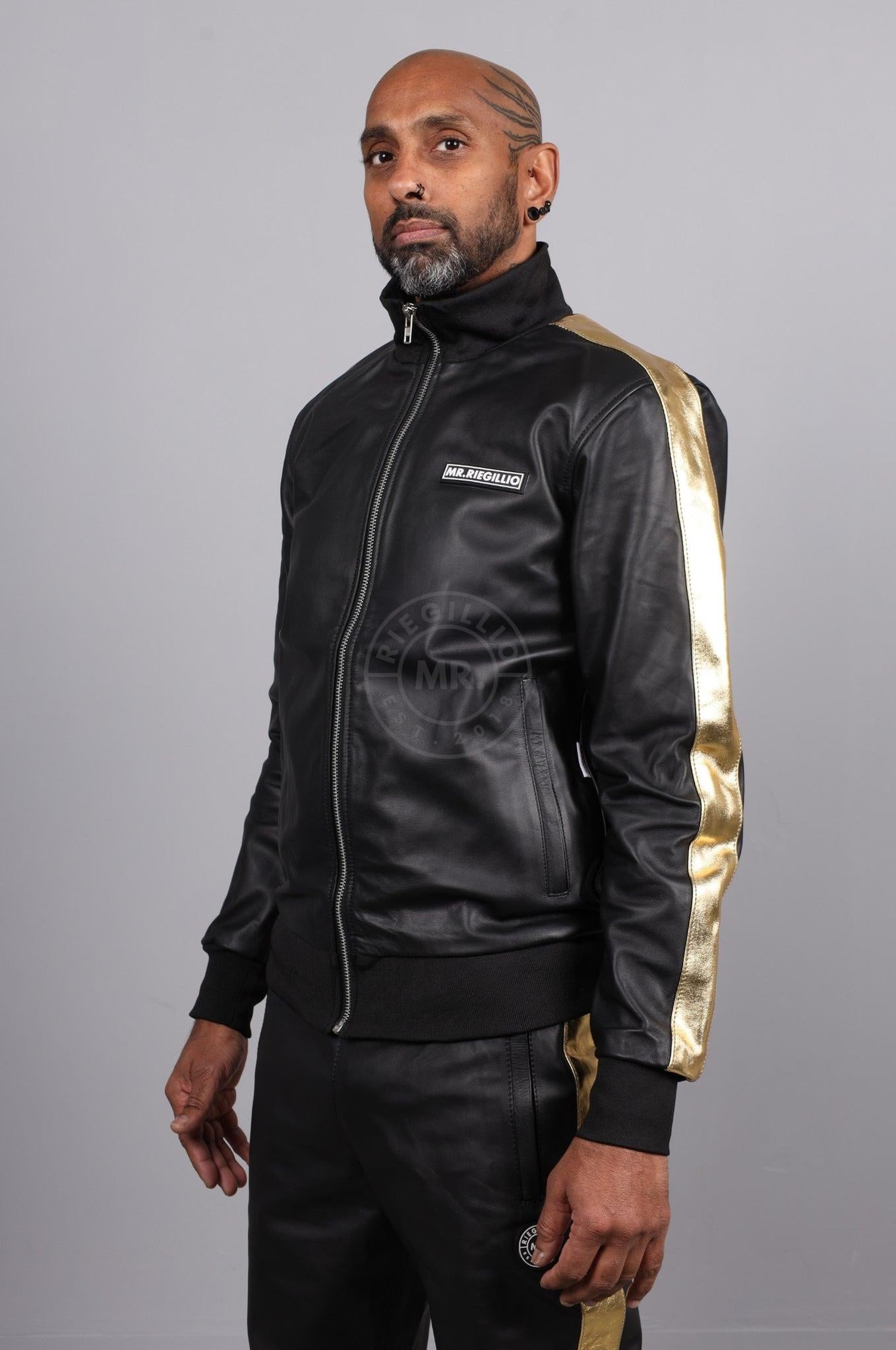 Leather Tracksuit Jacket - PODI - Gold at MR. Riegillio