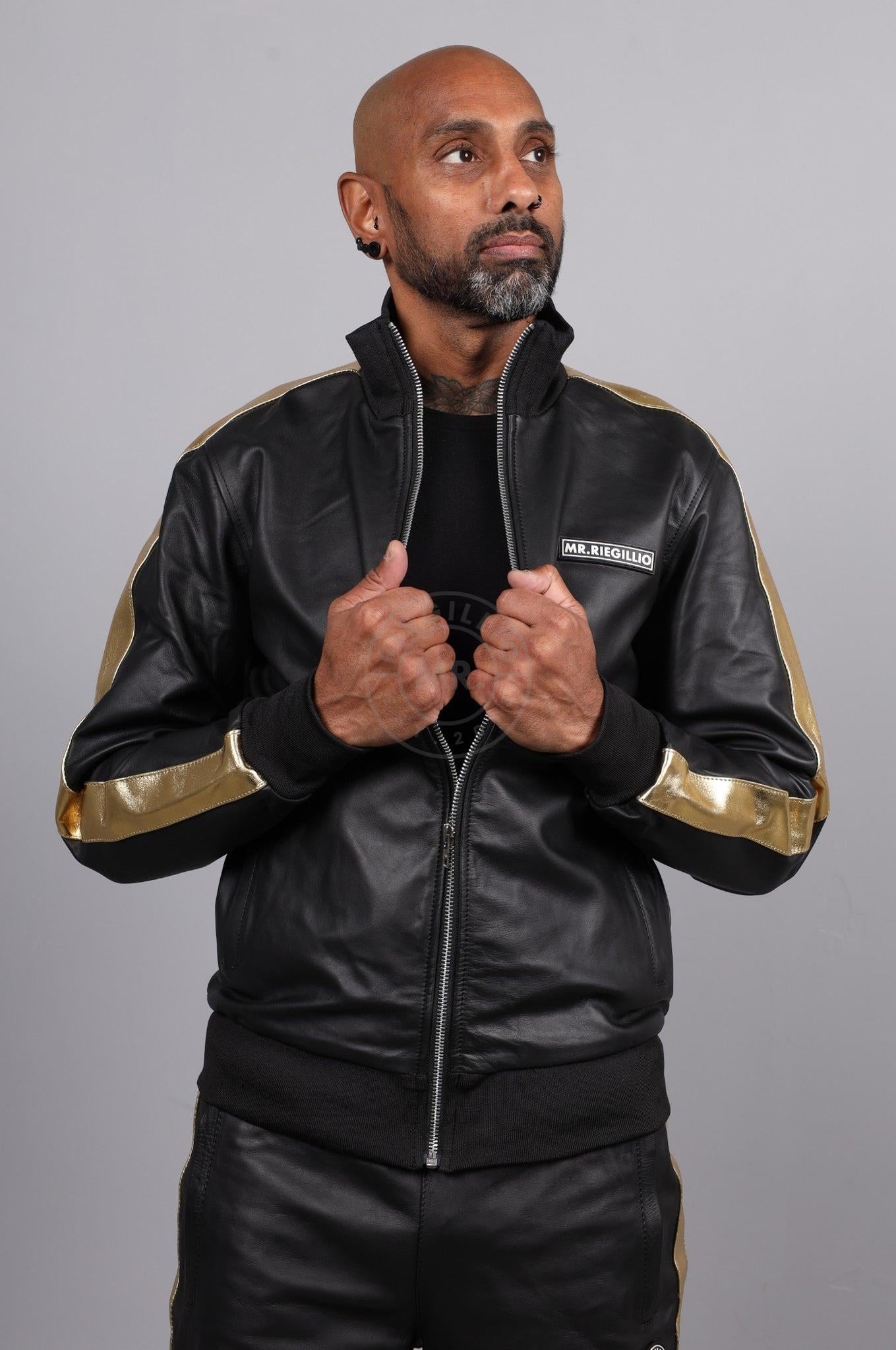 Leather Tracksuit Jacket - PODI - Gold at MR. Riegillio