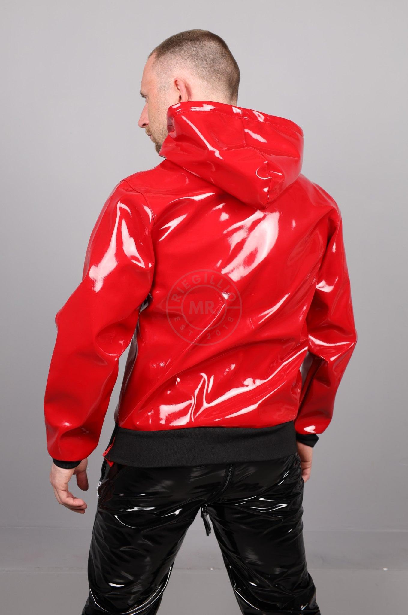 Red PVC Zip Up Hoodie at MR. Riegillio