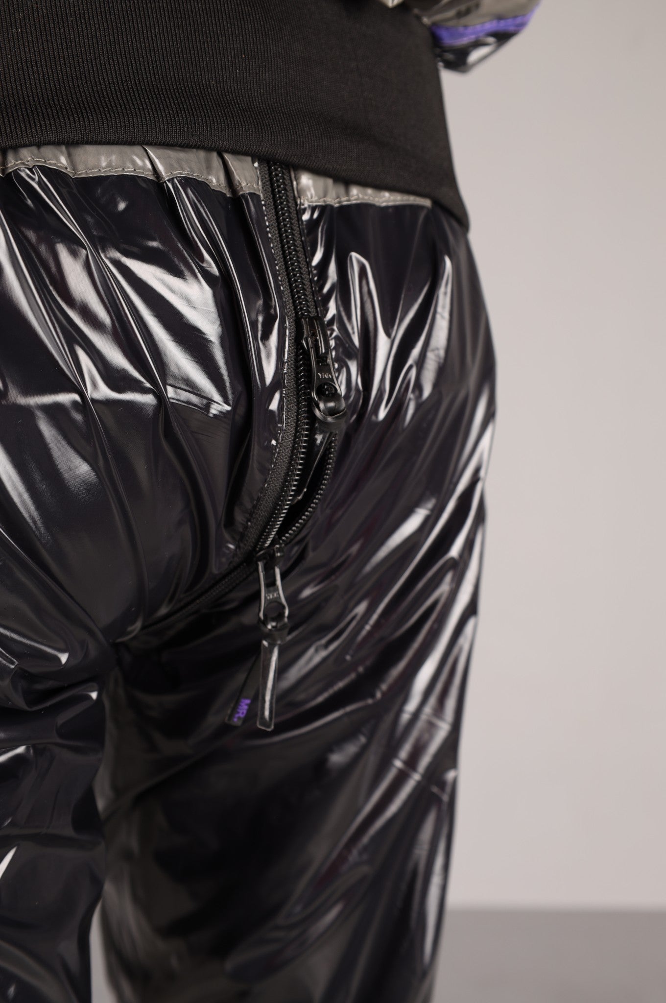 Shiny Nylon FORT Tracksuit Pants - Purple