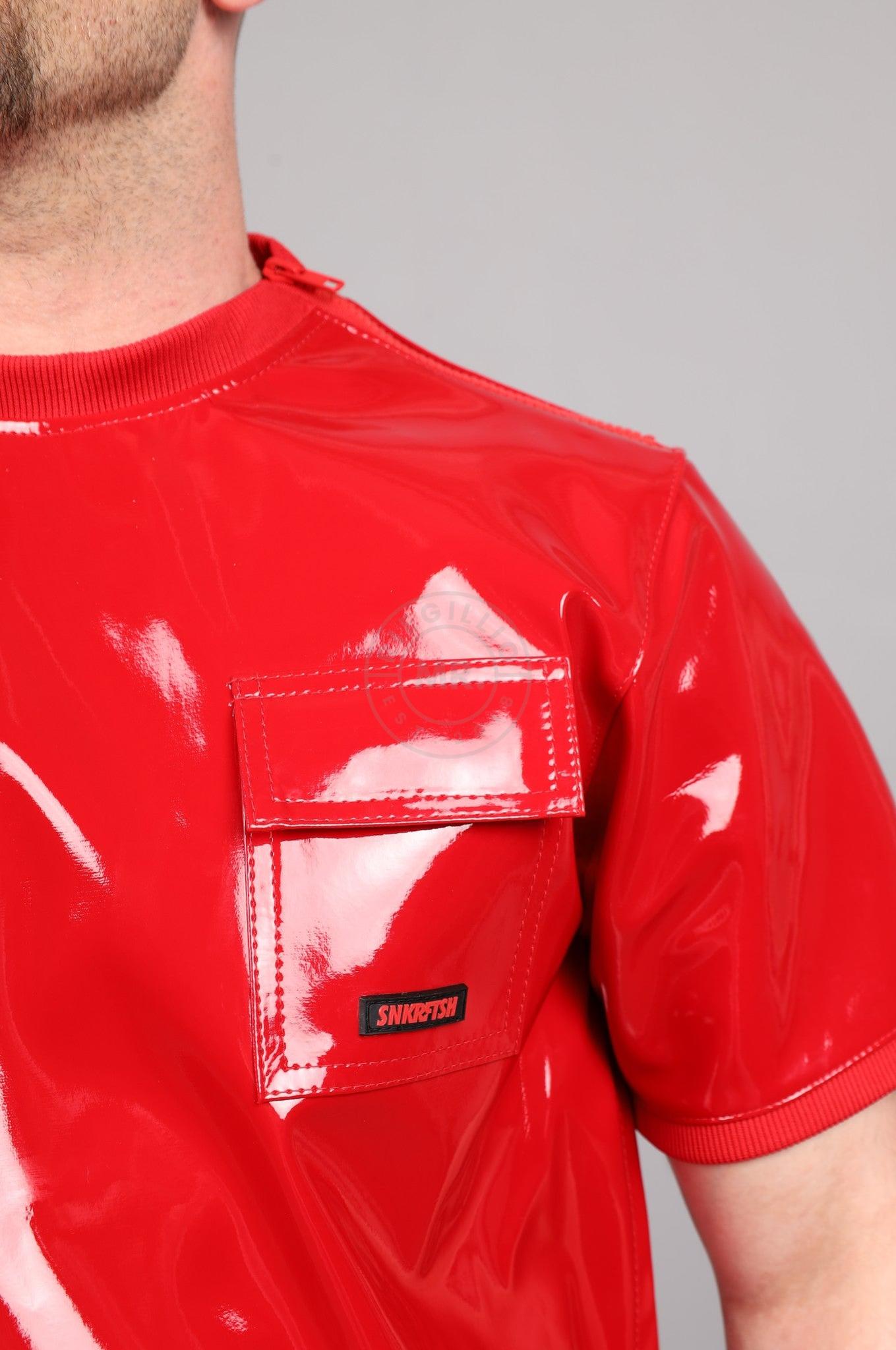SNKRFTSH Red PVC T-Shirt at MR. Riegillio