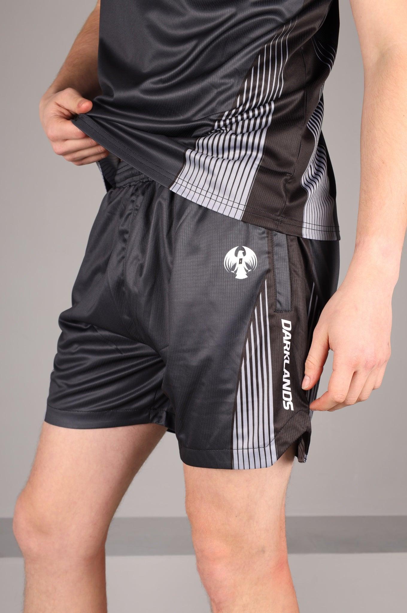 SNKRFTSH x DARKLANDS Sports Shorts at MR. Riegillio