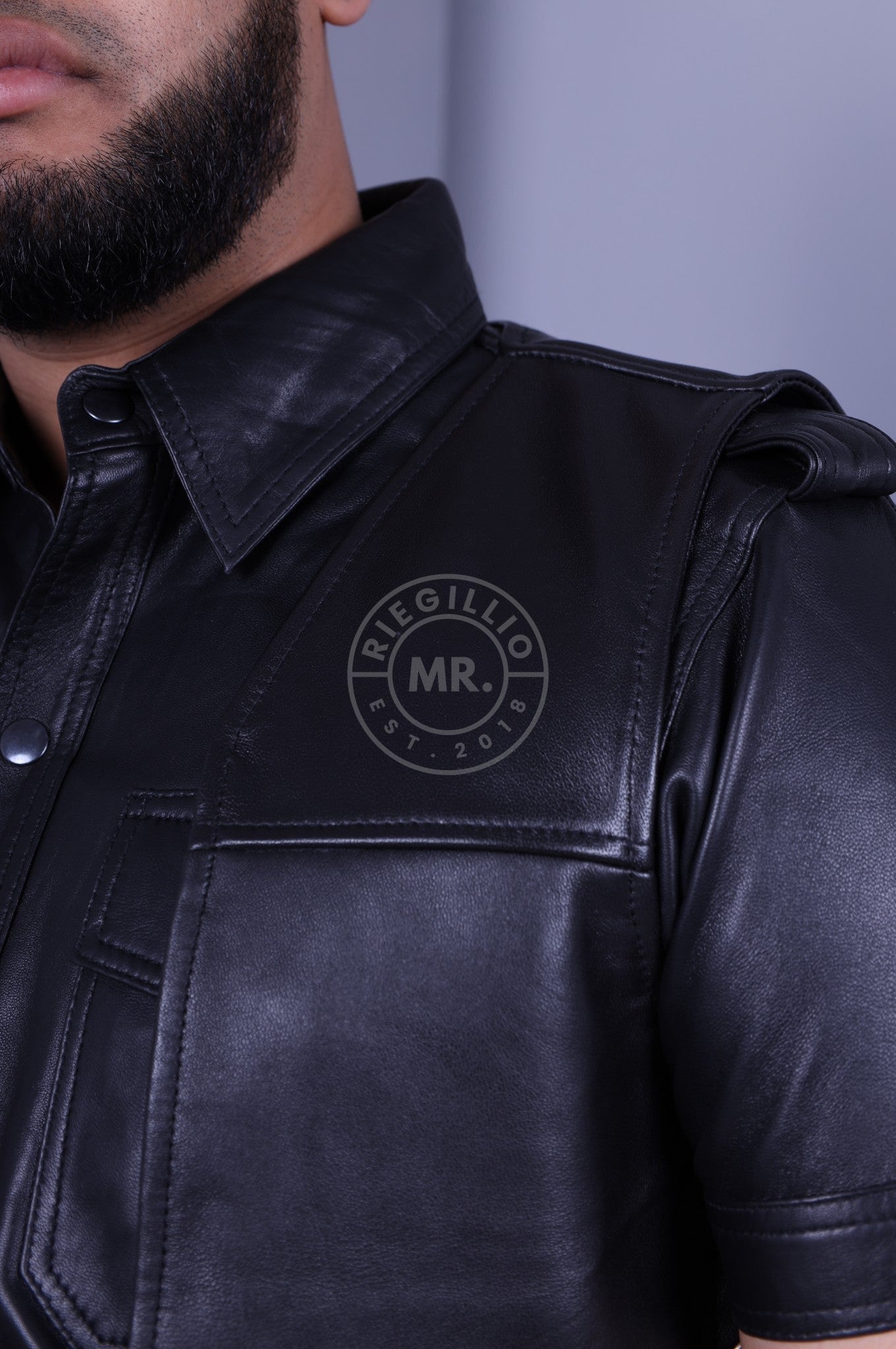 Black Leather Waistcoat - Lace Up at MR. Riegillio