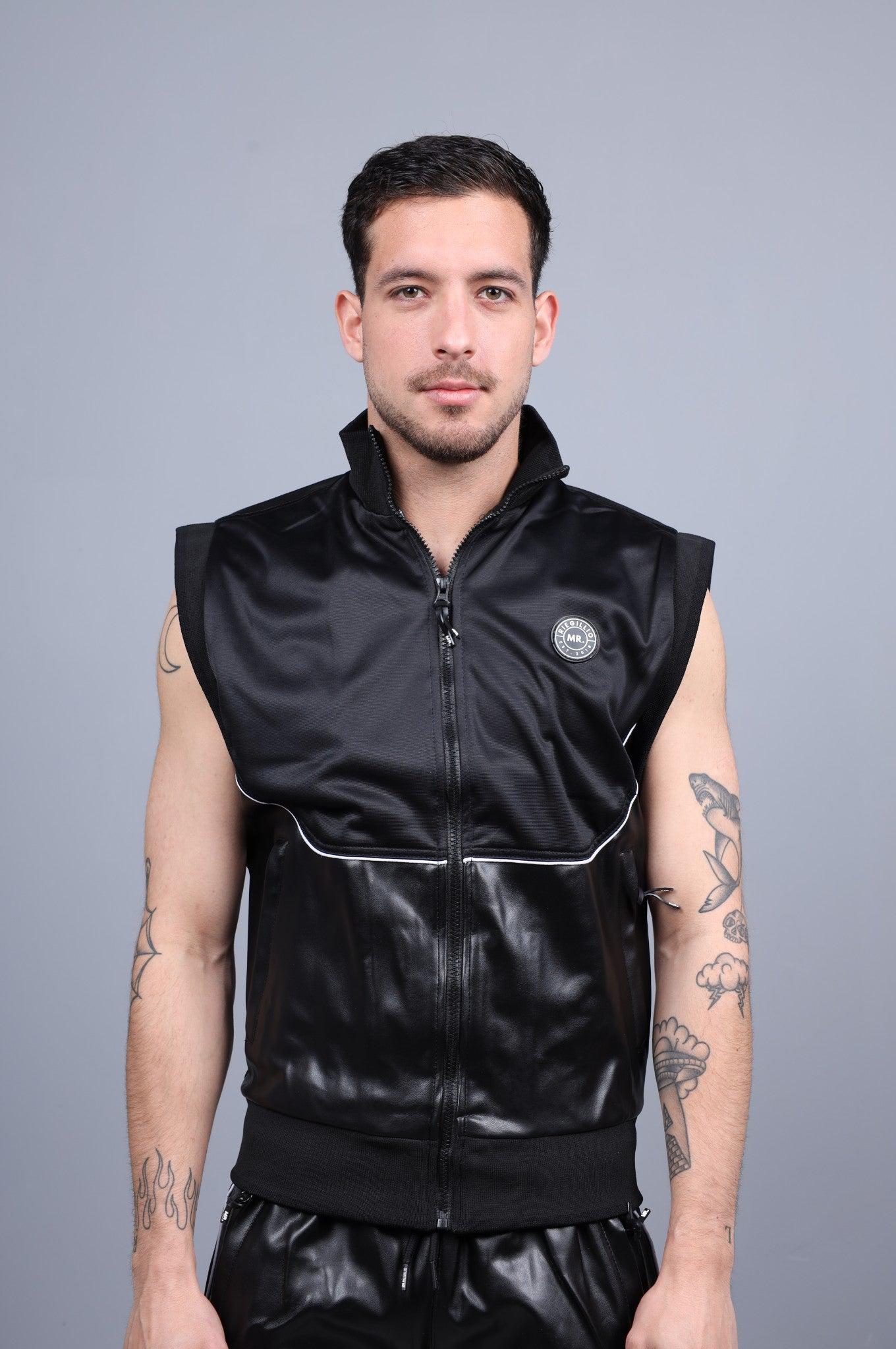 MR. 24 Tracksuit Sleeveless Jacket - Black at MR. Riegillio