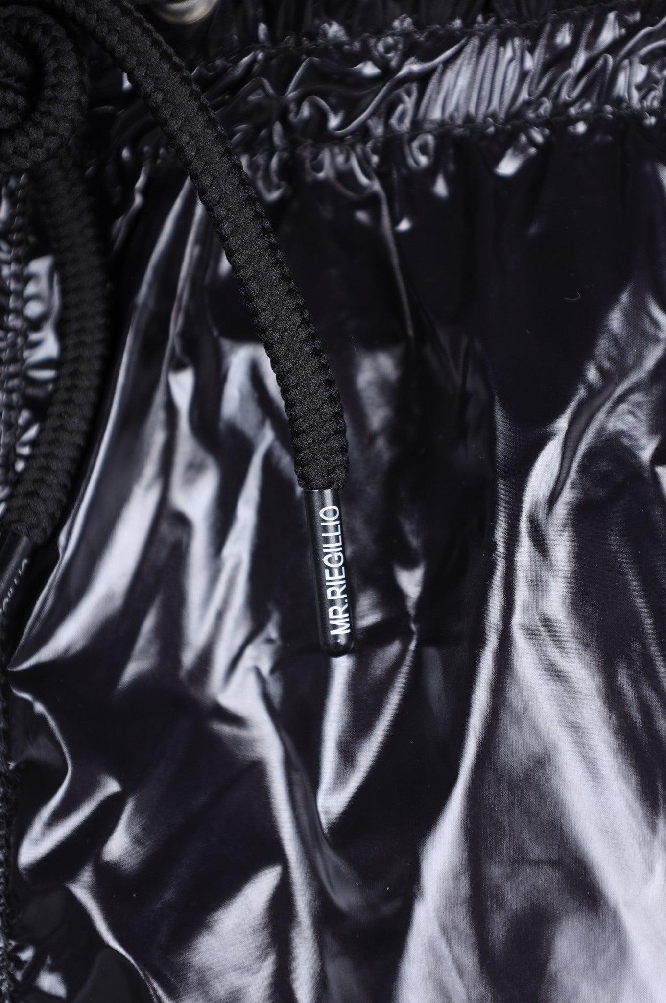 Shiny Nylon 24 Mini Short - Black at MR. Riegillio