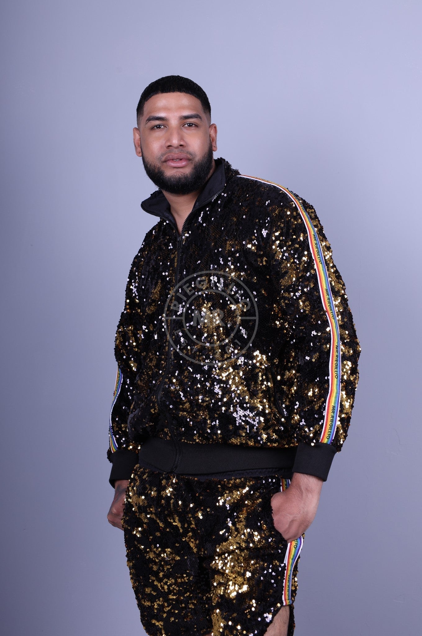 Black gold 2024 sequin jacket