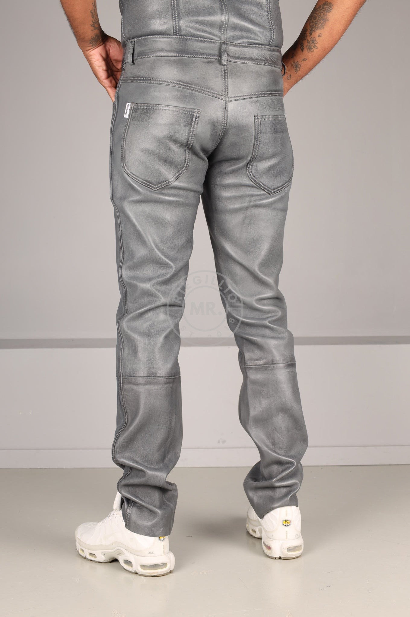 Washed Grey 5 Pocket Pants at MR. Riegillio