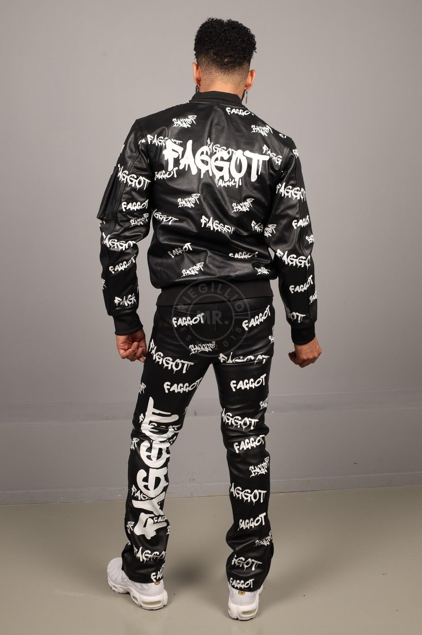 Black Leather 5 Pocket Pants - FAGGOT at MR. Riegillio
