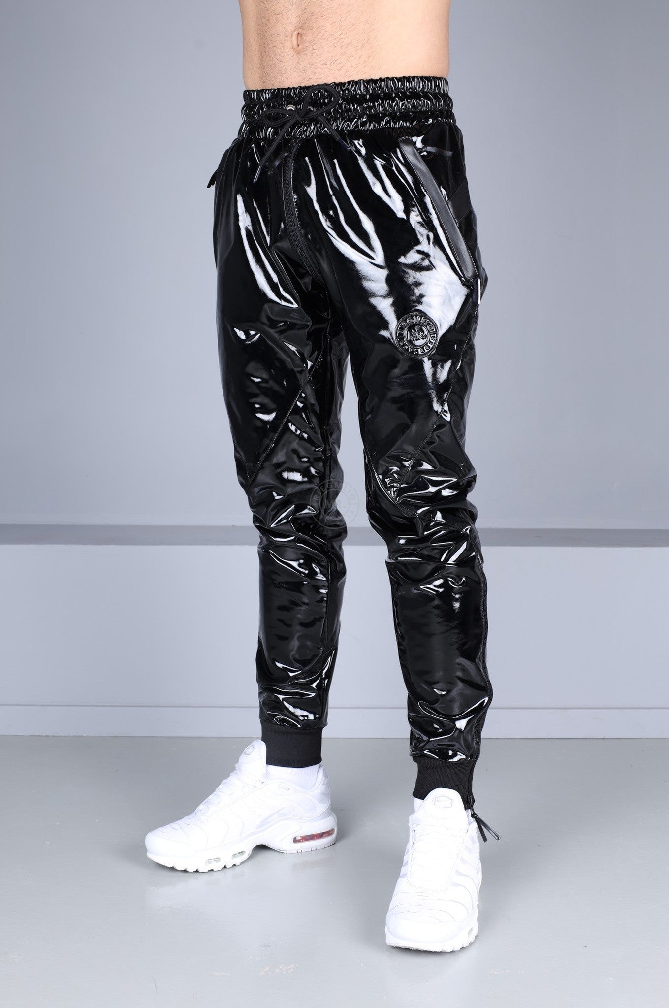 PVC 24 Tracksuit Pants Thru Zip - Black by MR. Riegillio