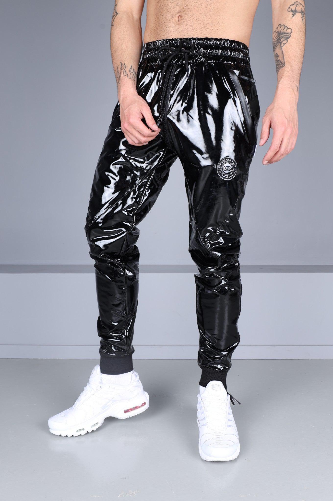 PVC 24 Tracksuit Pants Thru Zip - Black at MR. Riegillio