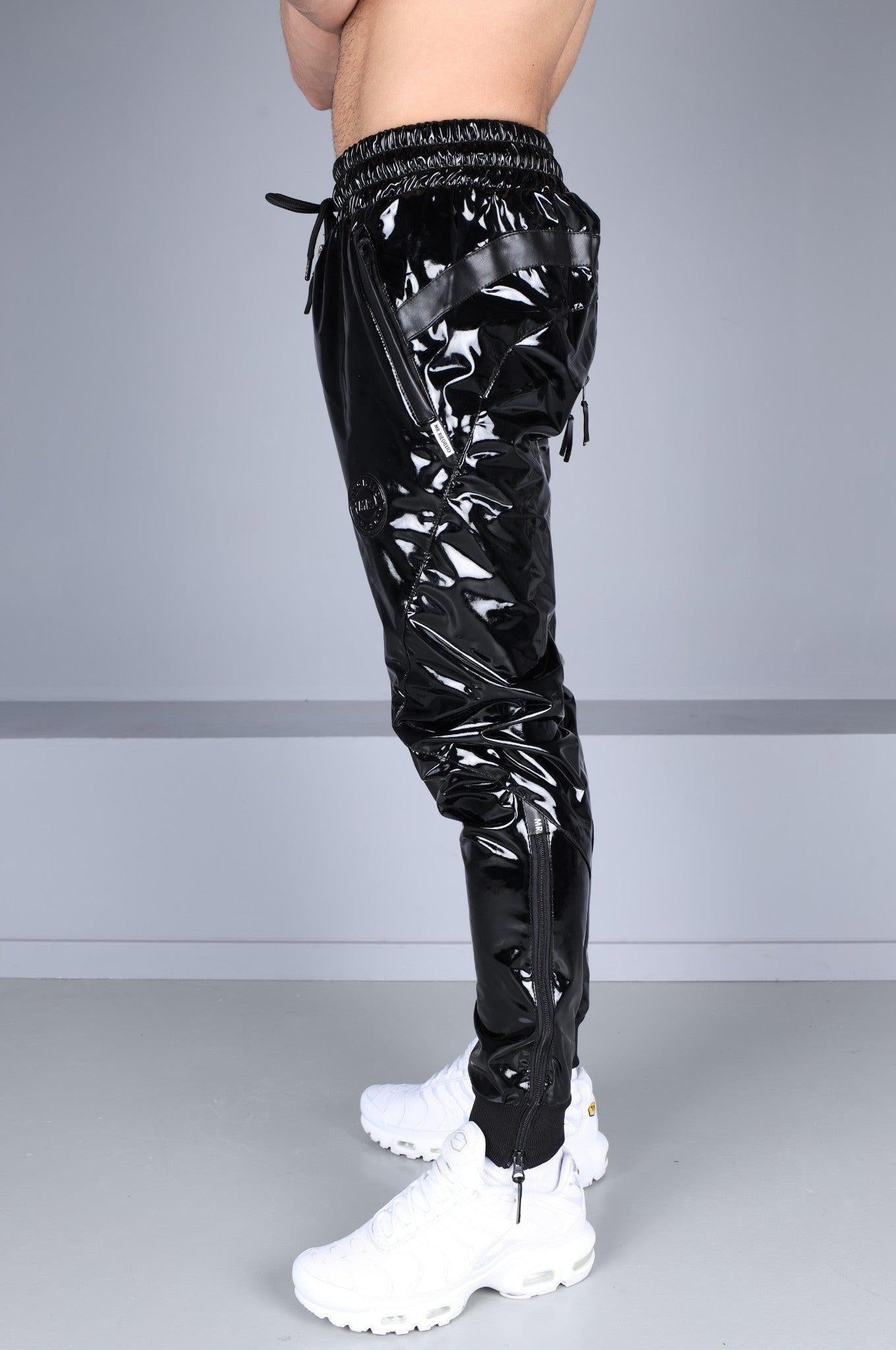 PVC 24 Tracksuit Pants Thru Zip - Black at MR. Riegillio