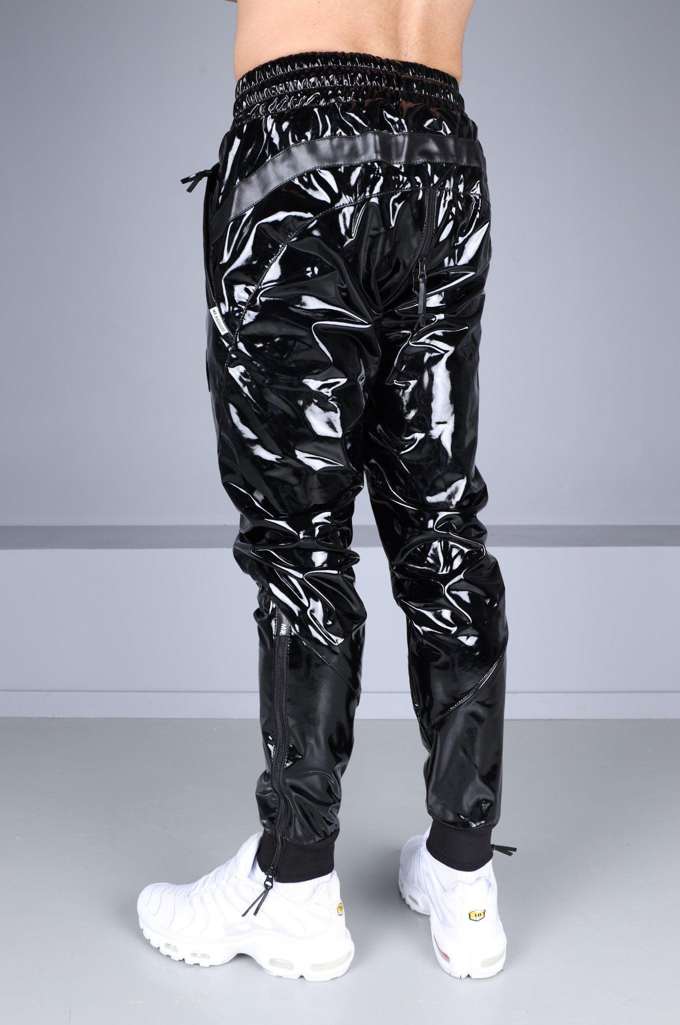 PVC 24 Tracksuit Pants Thru Zip - Black at MR. Riegillio