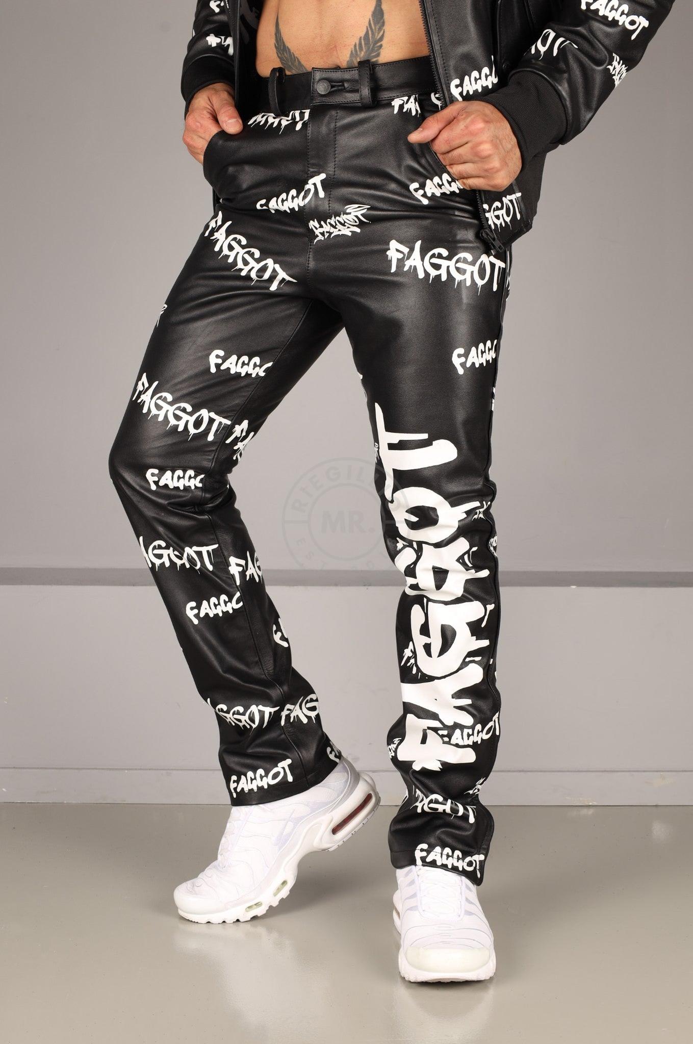 Black Leather 5 Pocket Pants - FAGGOT at MR. Riegillio