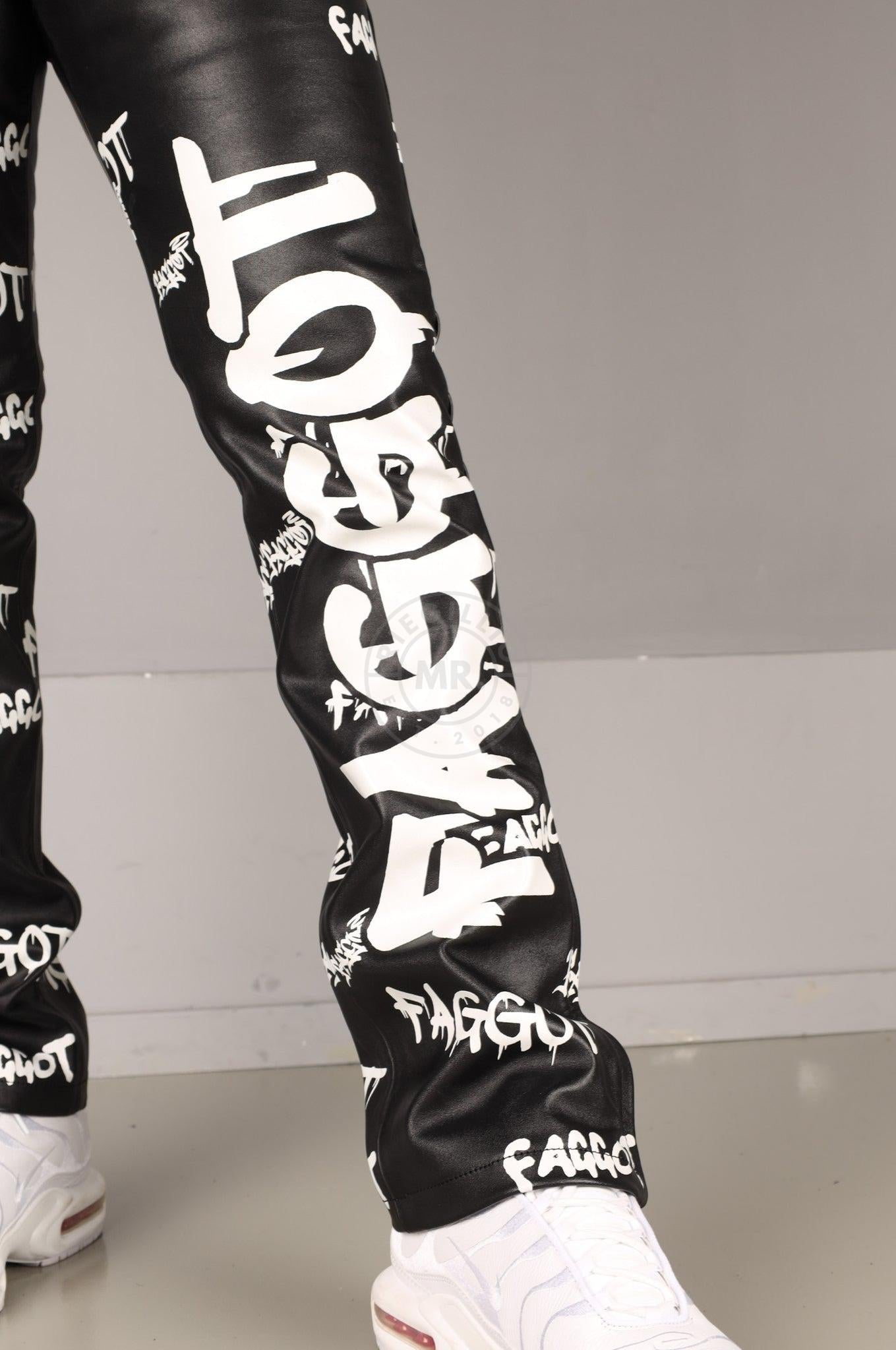Black Leather 5 Pocket Pants - FAGGOT at MR. Riegillio