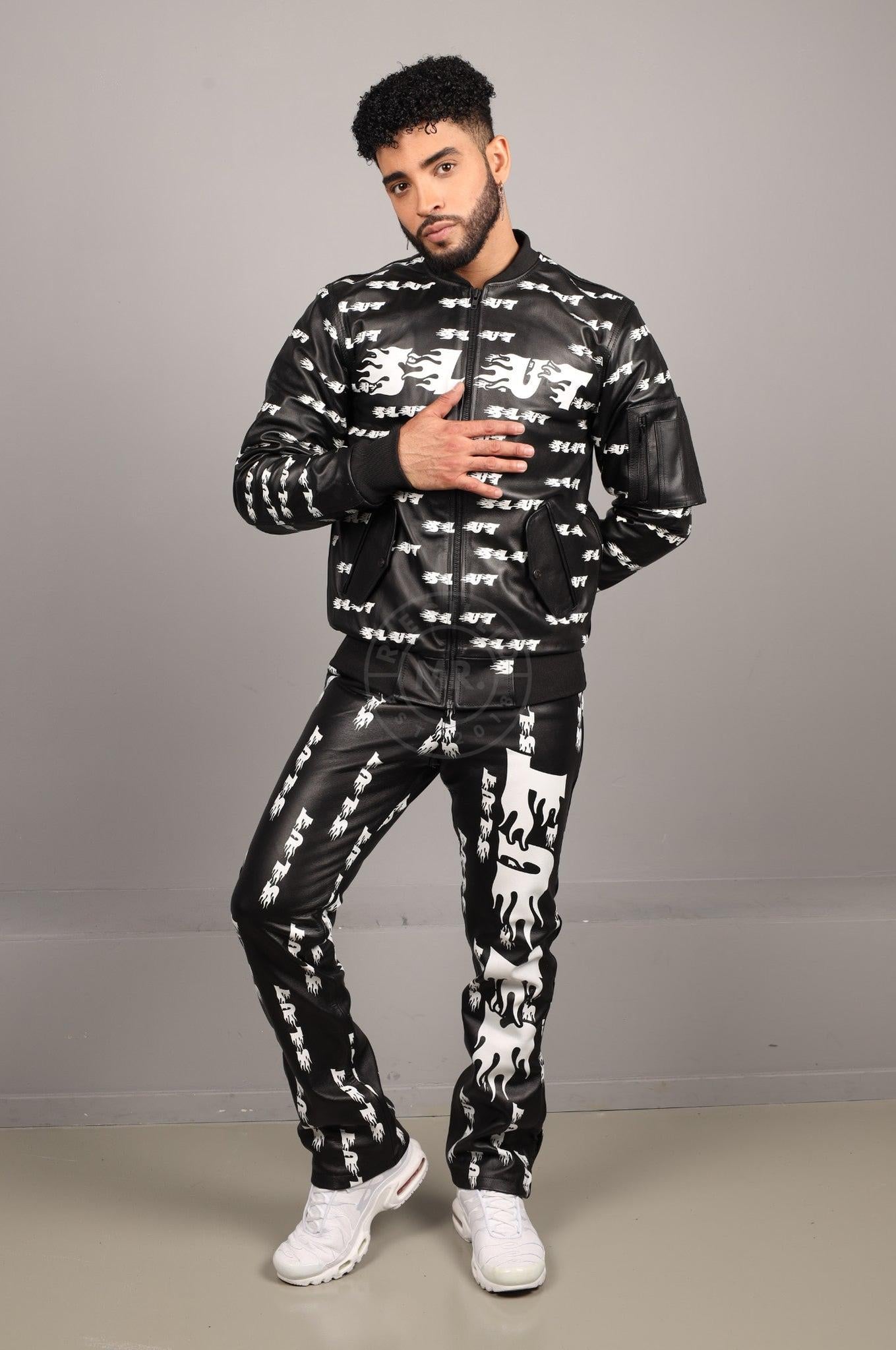 Black Leather 5 Pocket Pants - SLUT at MR. Riegillio