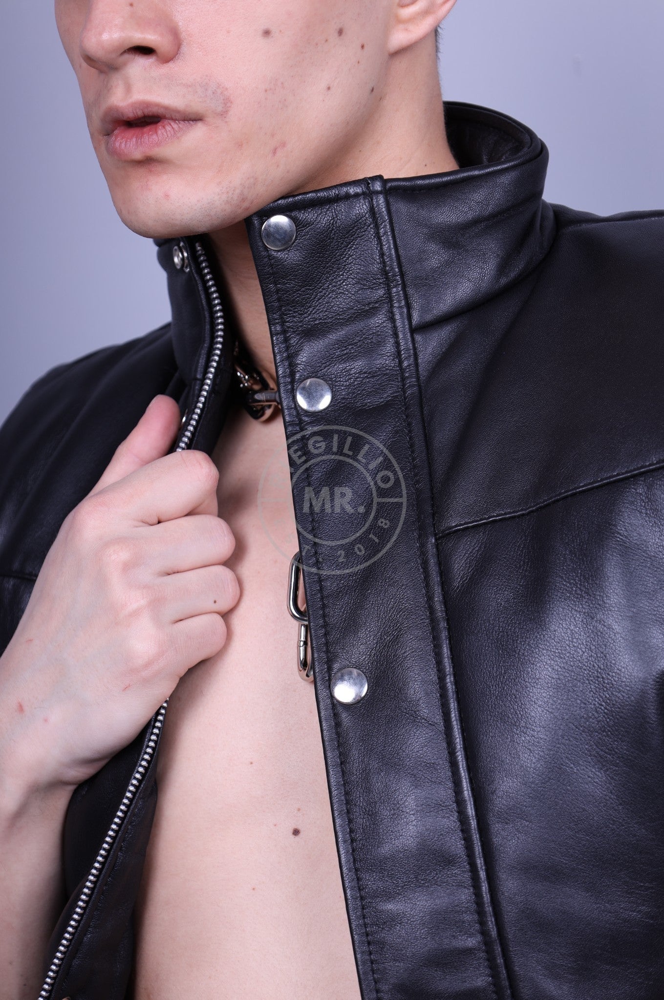 Mens leather clearance body warmer