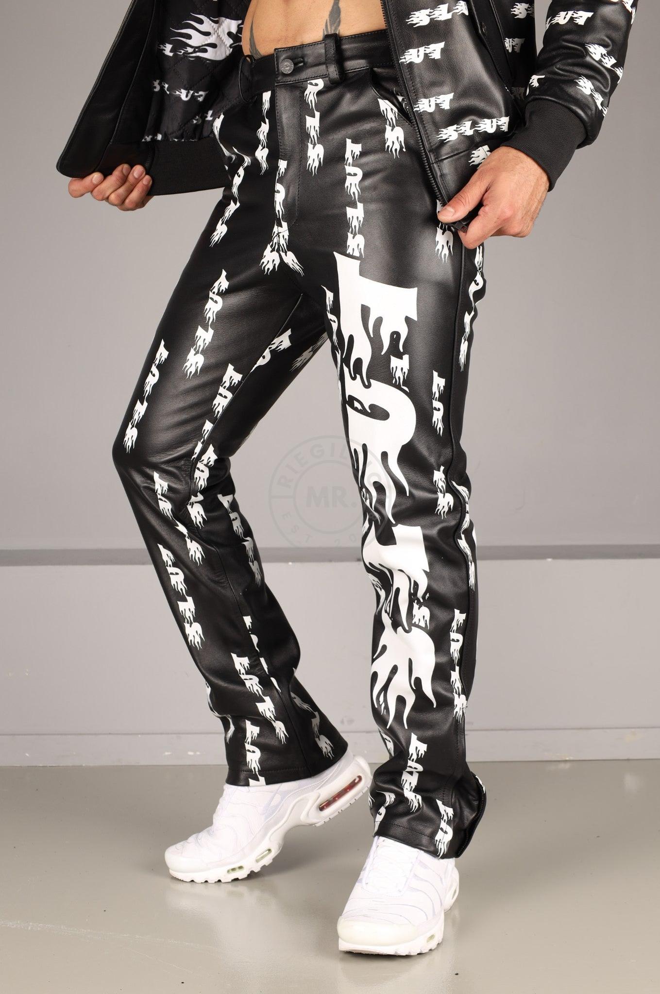 Black Leather 5 Pocket Pants - SLUT at MR. Riegillio