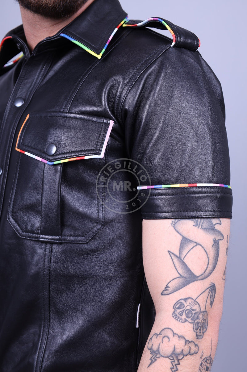 Black Leather Shirt - PROUD at MR. Riegillio