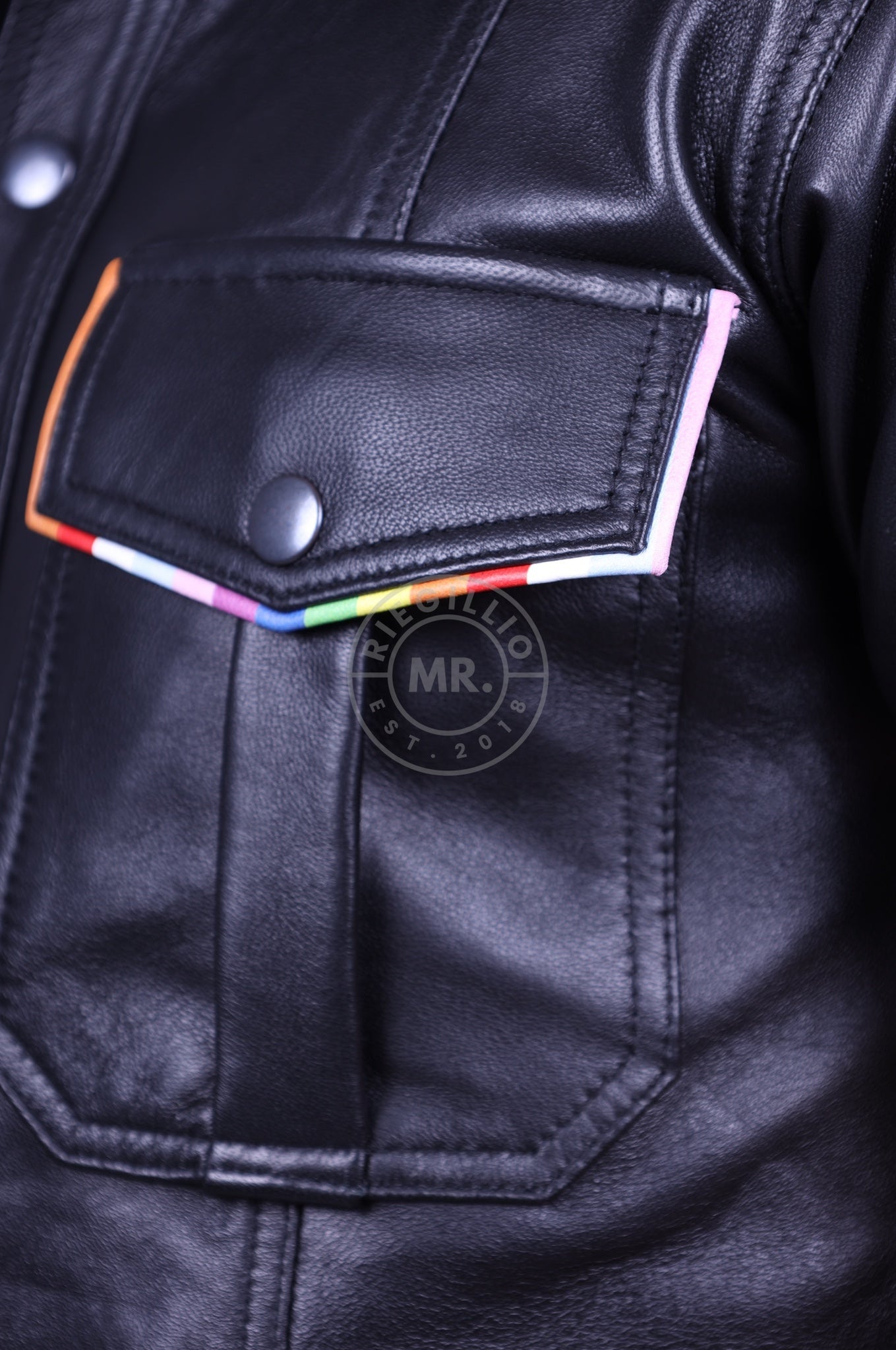 Black Leather Utility Jacket - Men - Size: 3XL / Black - Mr. Riegillio