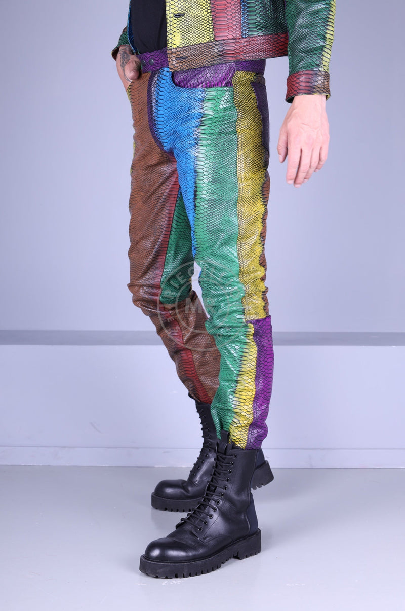 Colored Leather Snake Pants at MR. Riegillio