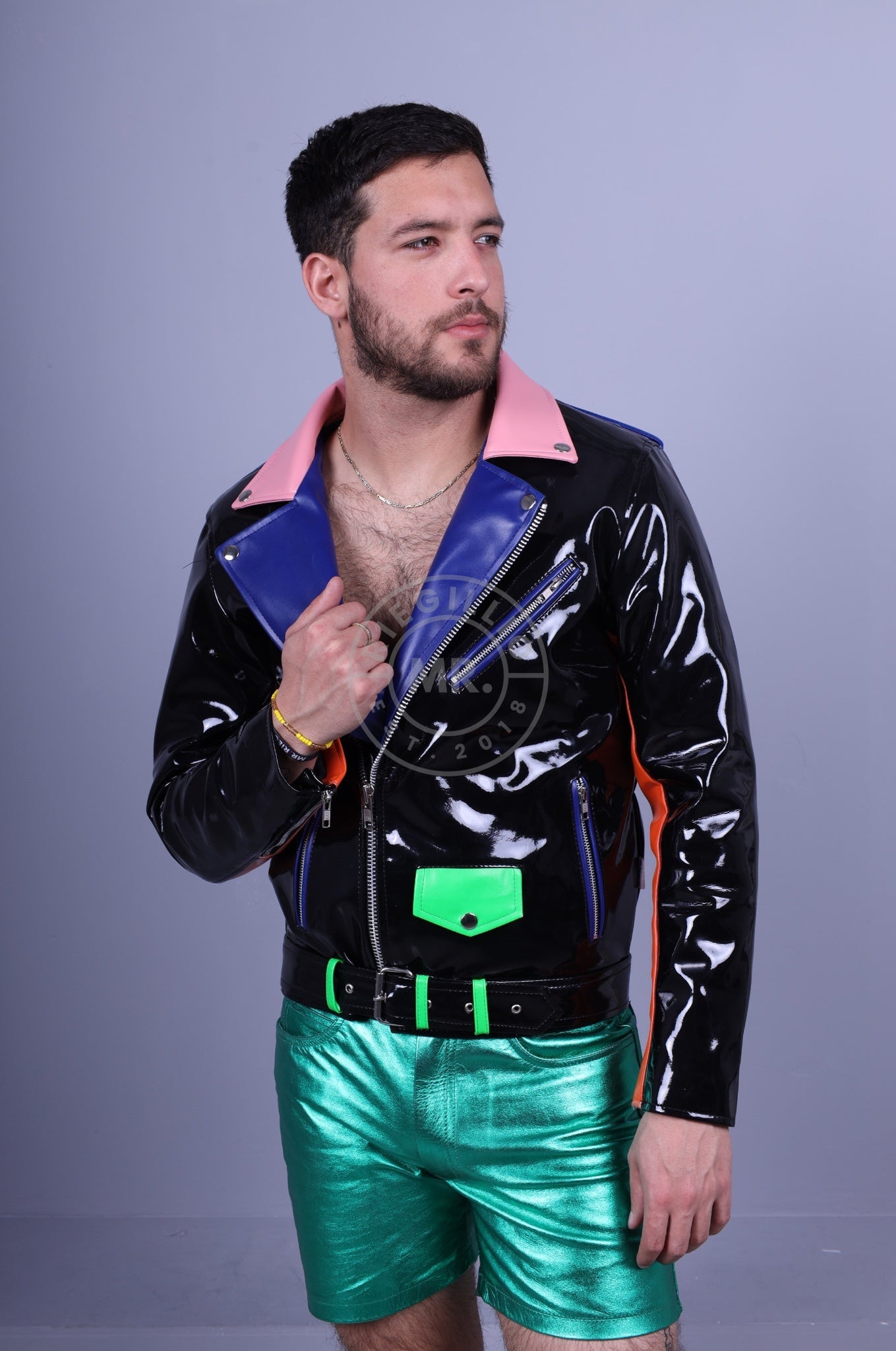 Colored PVC Brando Jacket at MR. Riegillio
