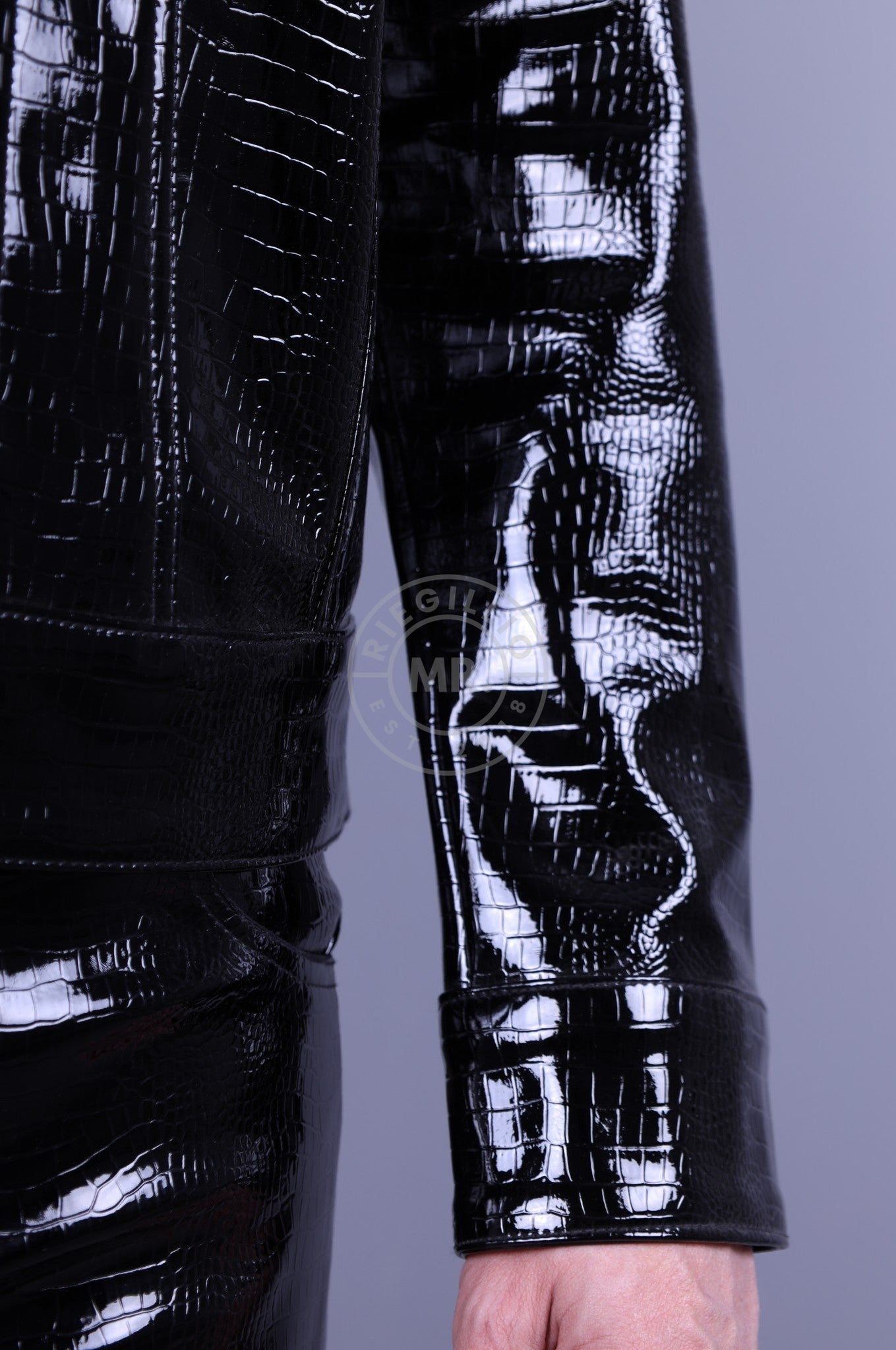 Heavy PVC Snake Print Jacket - Black at MR. Riegillio