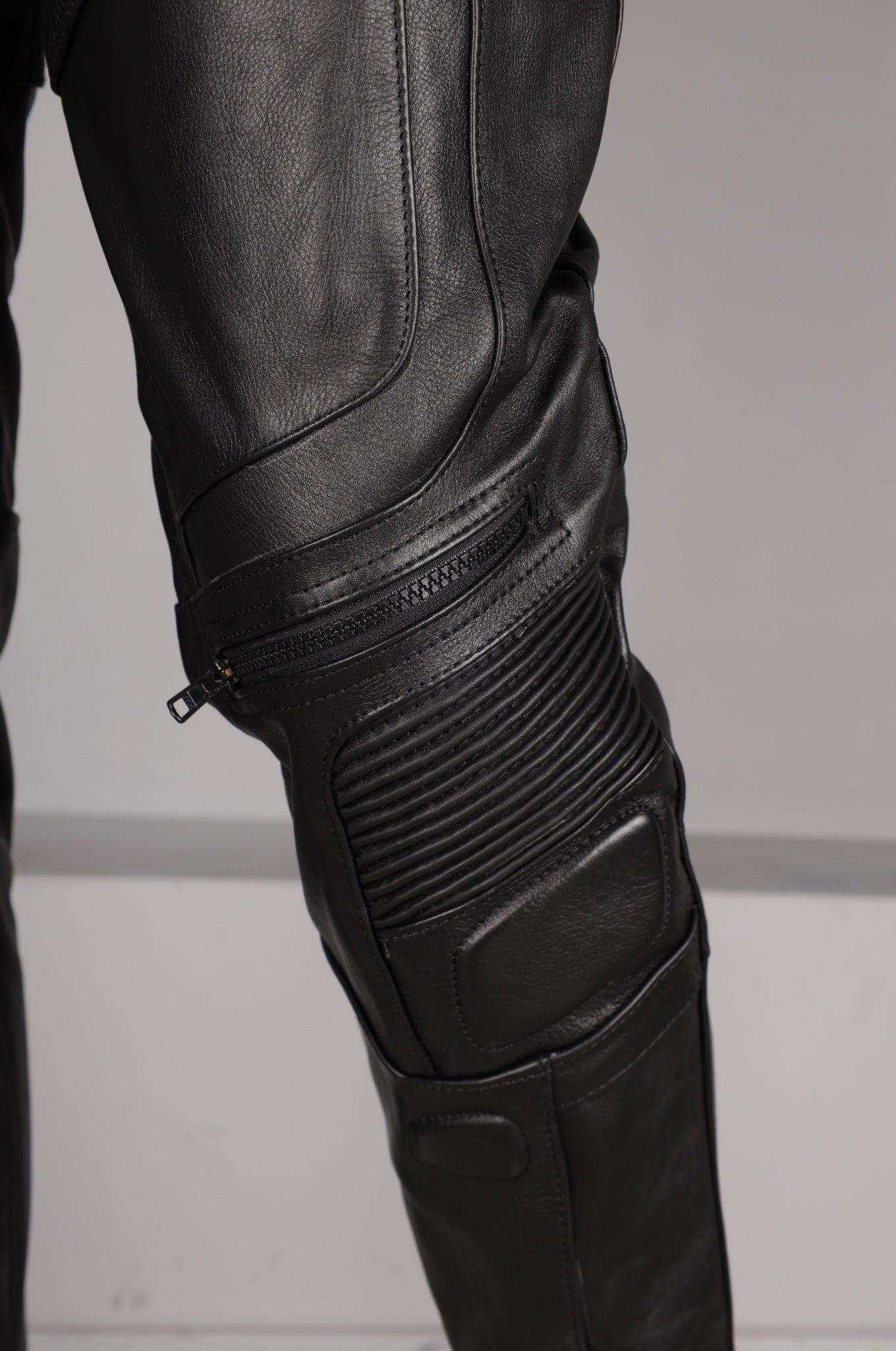 Leather Motorcycle Pants - Black at MR. Riegillio