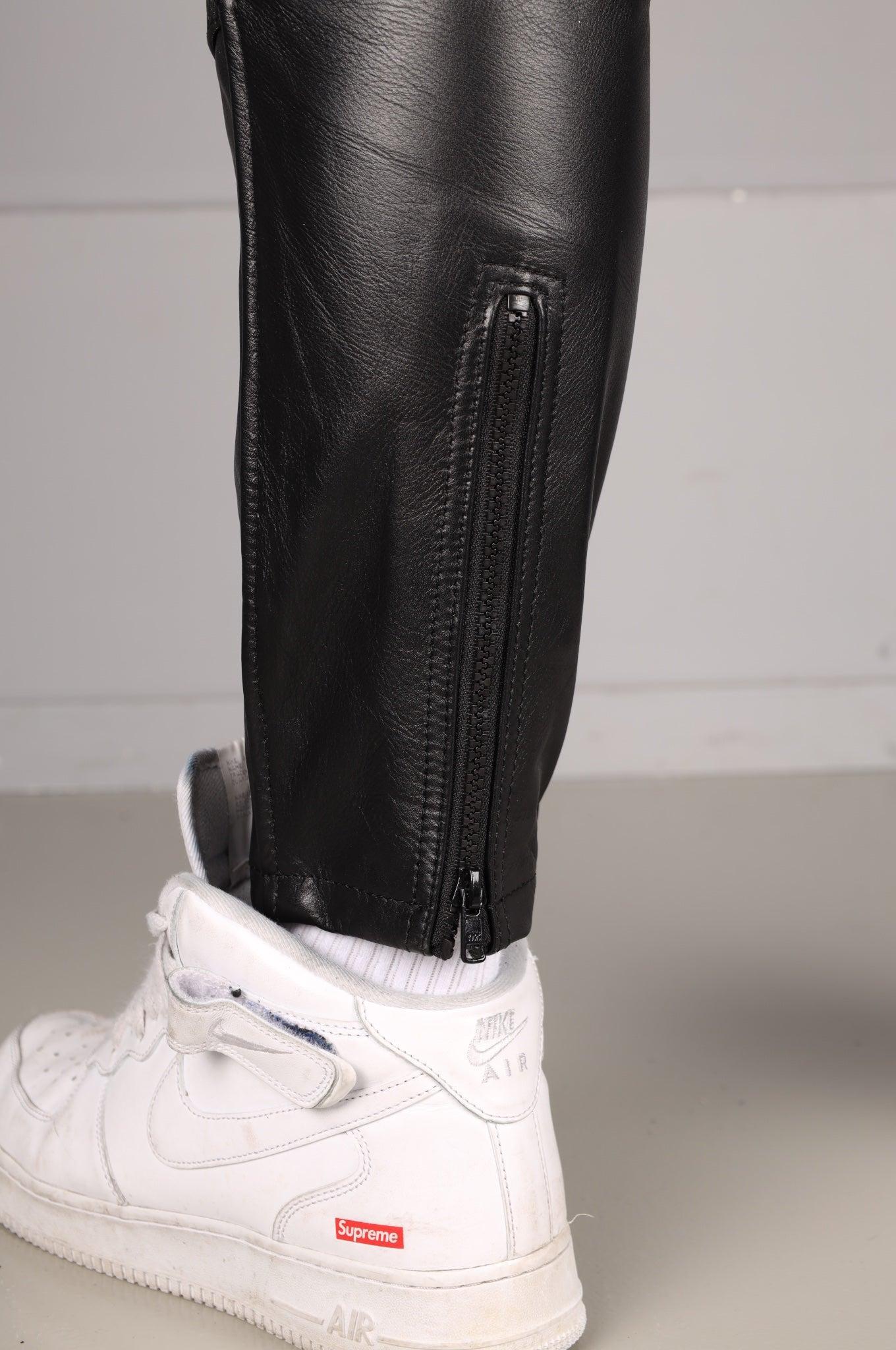Leather Motorcycle Pants - Black at MR. Riegillio