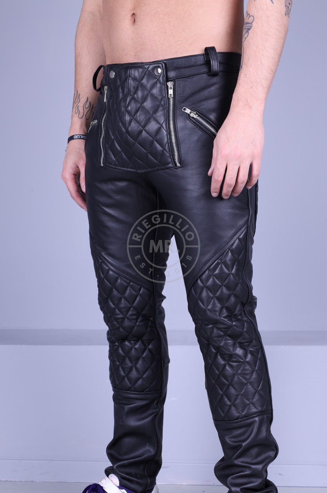 Leather zip deals up pants