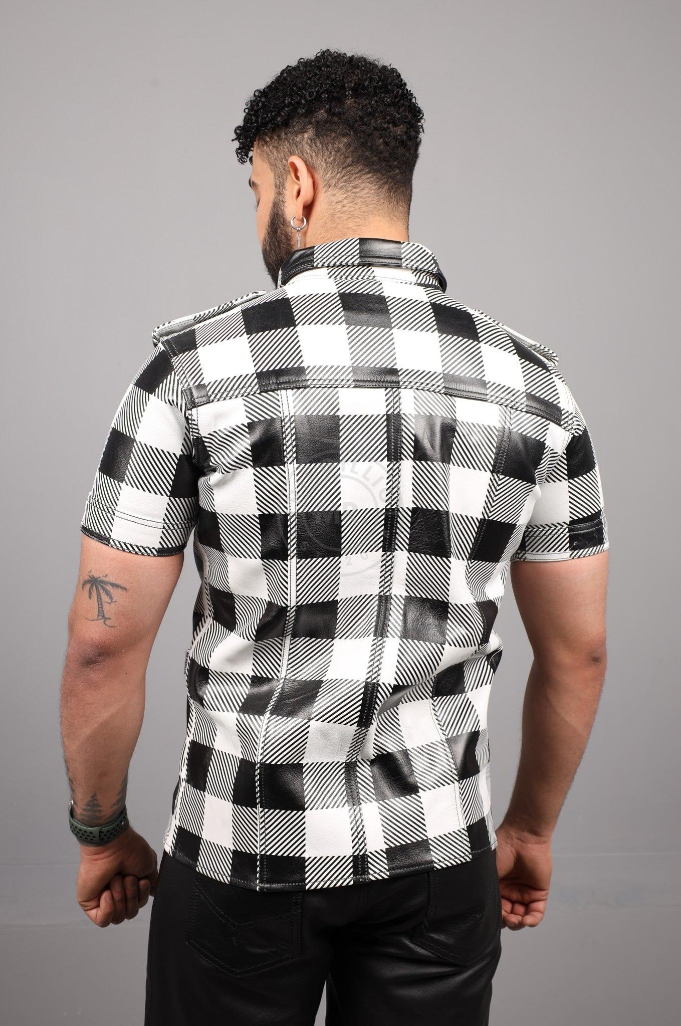 White Flannel Leather Shirt at MR. Riegillio