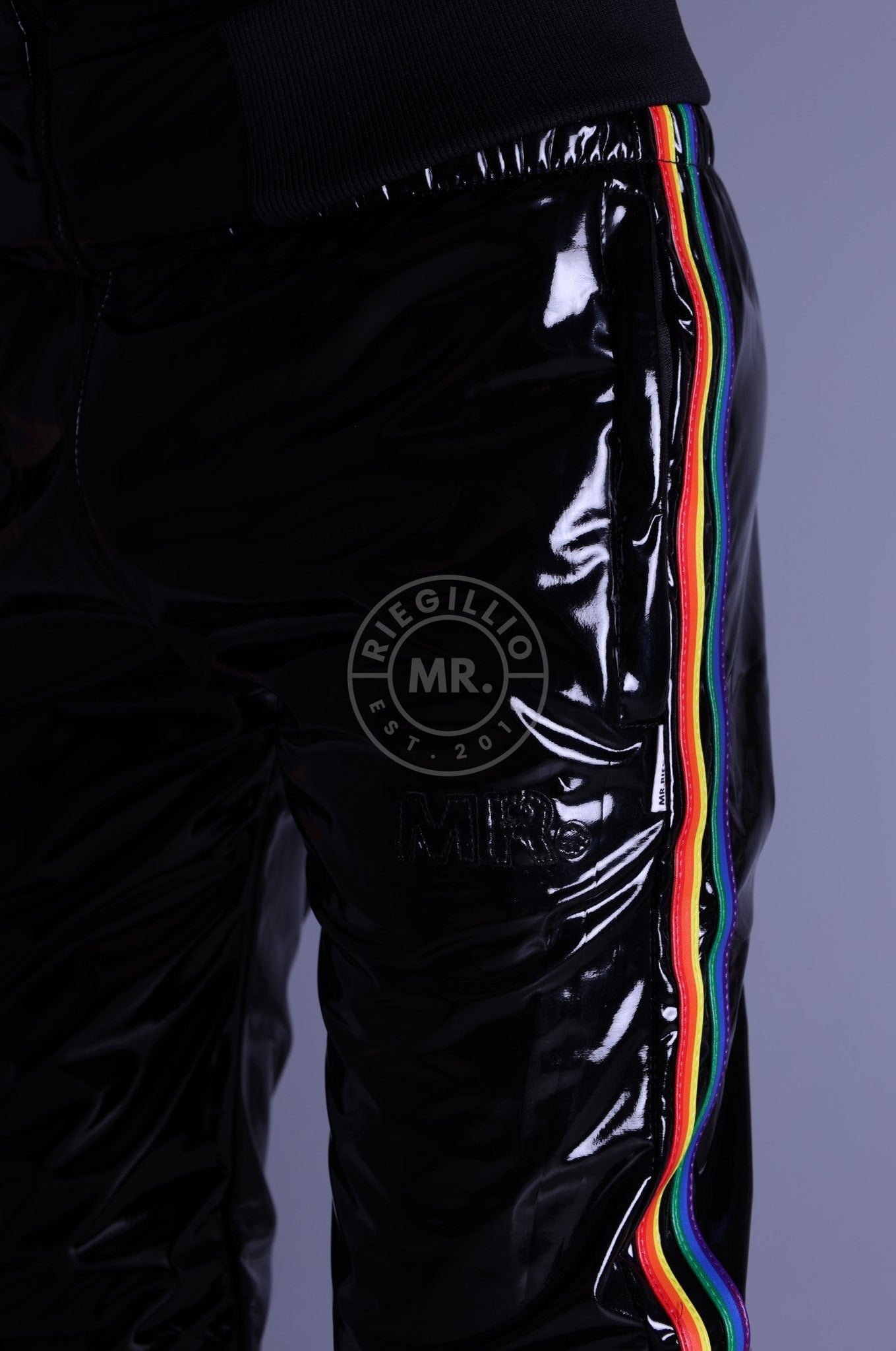 Black PVC Tracksuit Pants - PROUD at MR. Riegillio