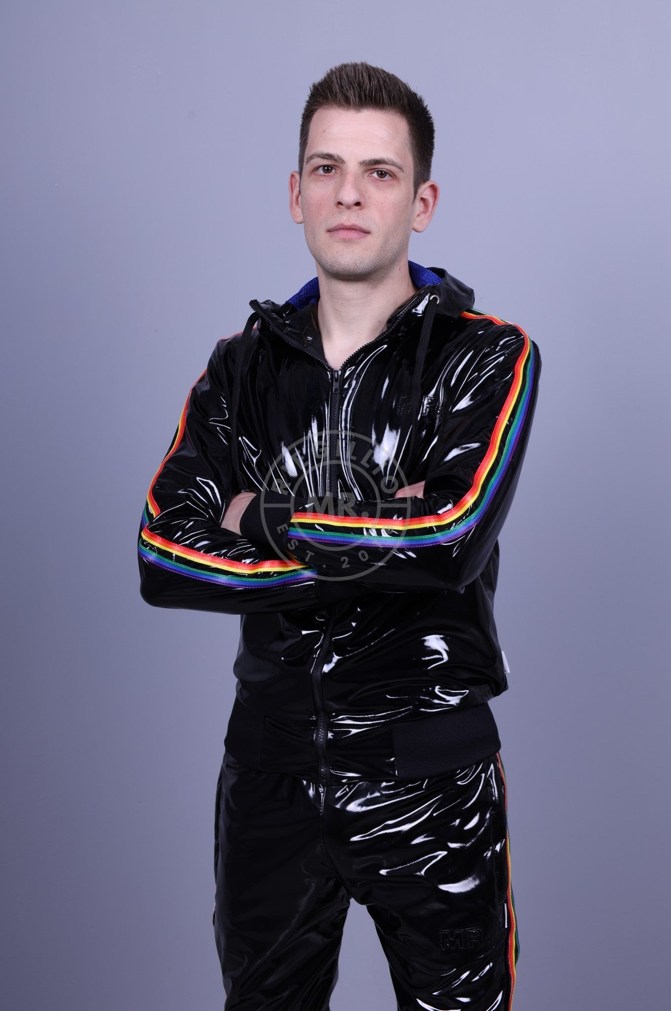 Black PVC Tracksuit Jacket - PROUD