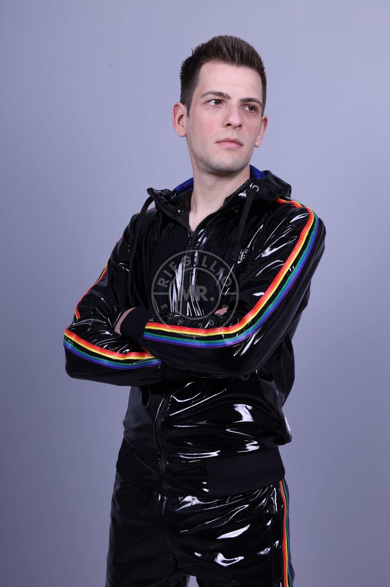 Black PVC Tracksuit Jacket - PROUD