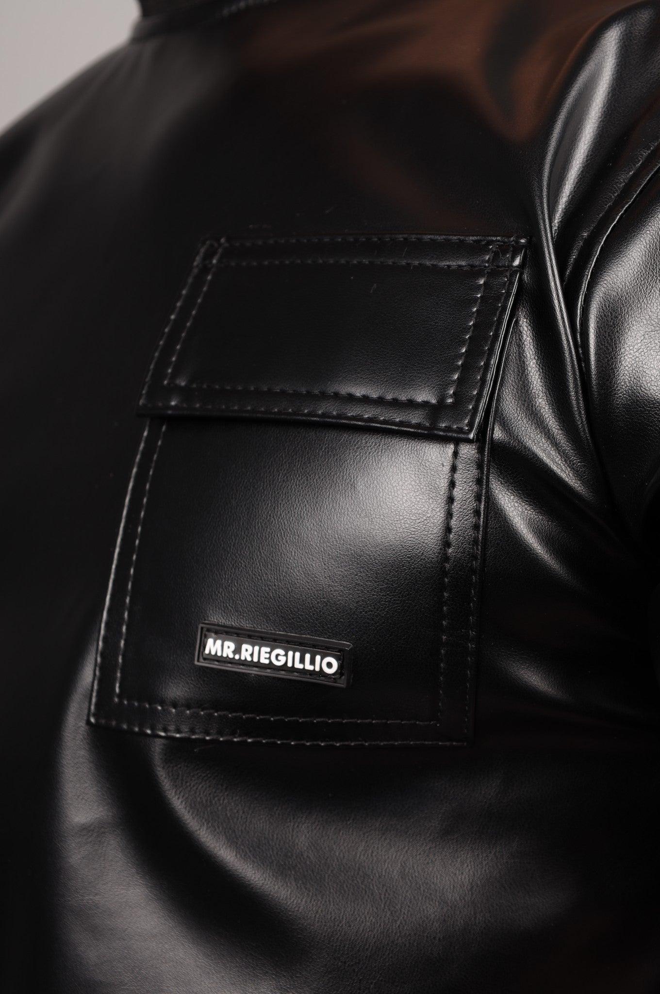 Vegan Leather Black T-Shirt at MR. Riegillio